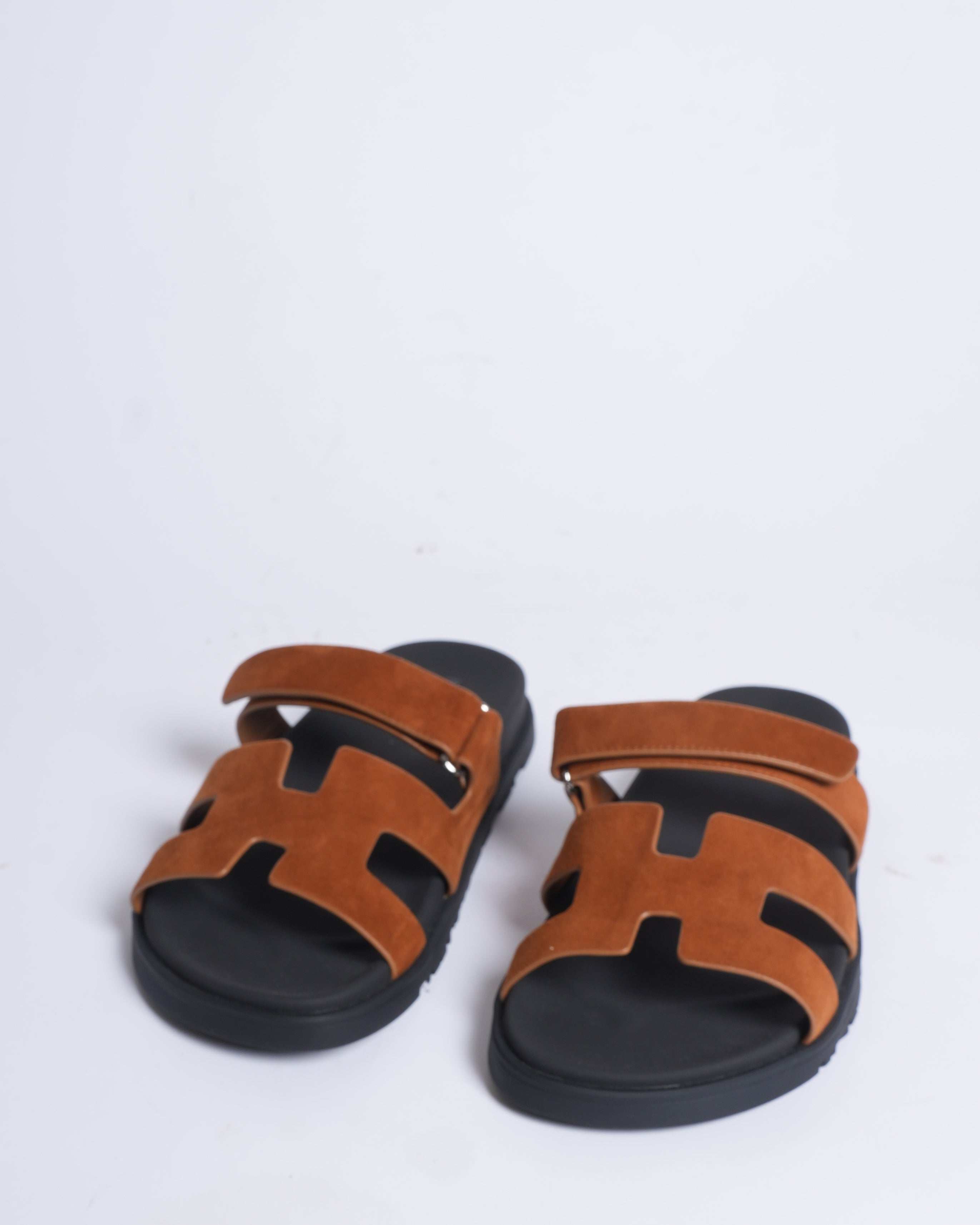 New Hermes Suede Goatskin Men's Chypre Rose Bois De Rouge Sandals