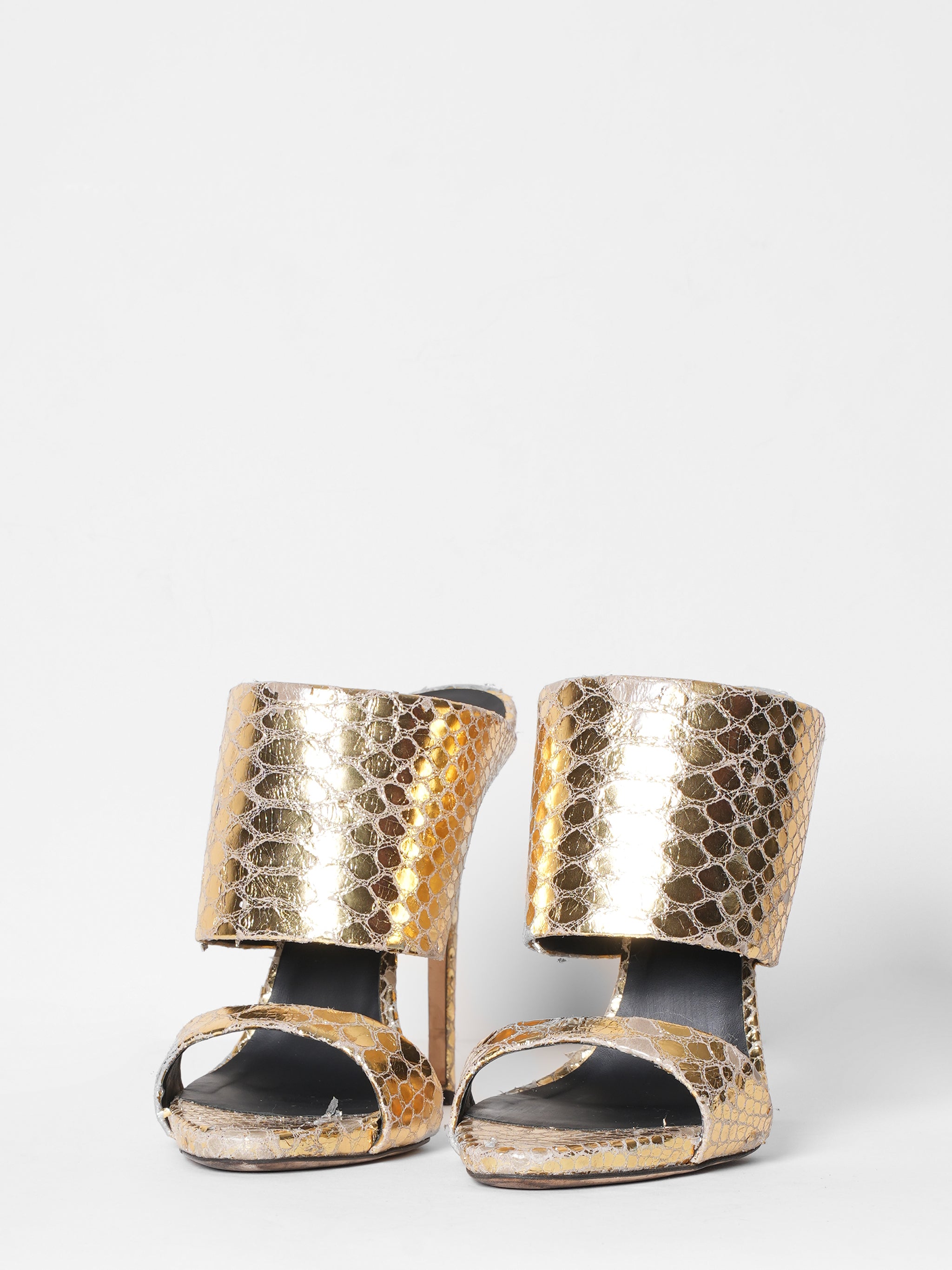 Giuseppe Zanotti Gold Snake Print Shoes