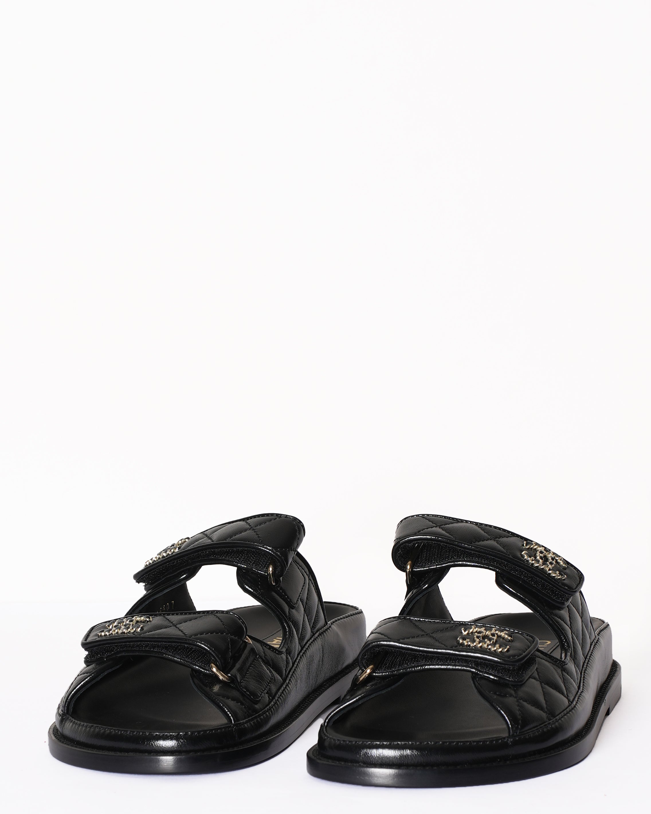 Shop CHANEL Casual Style Plain Leather Footbed Sandals Logo Flat Sandals by  cocoblanc. | BUYMA