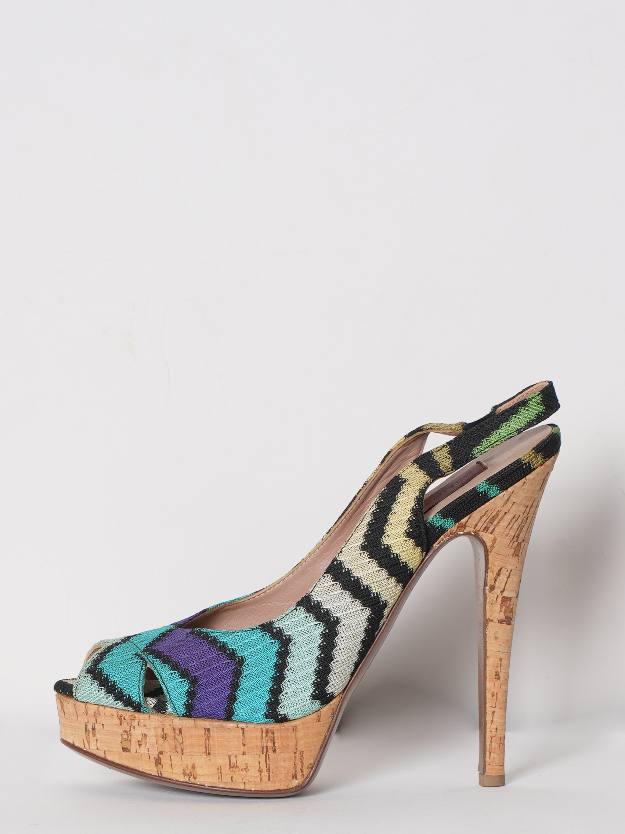 Missoni Slingback Peep Toe Pump Heels