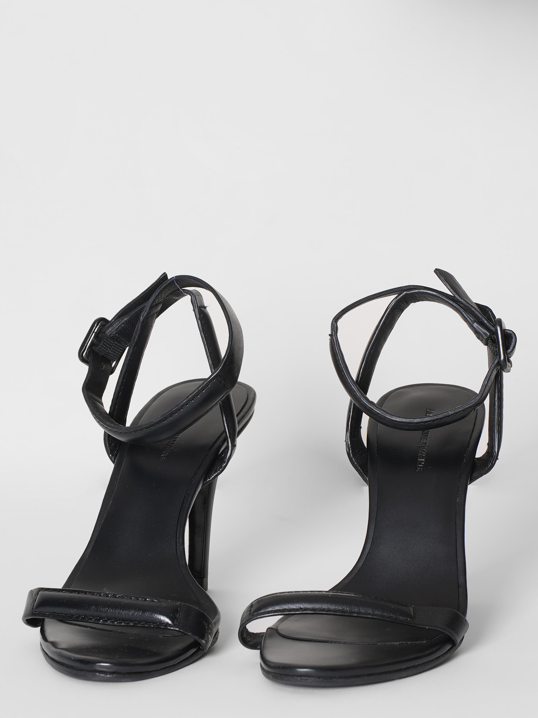 Alexander Wang Open Toe Black Leather Heels