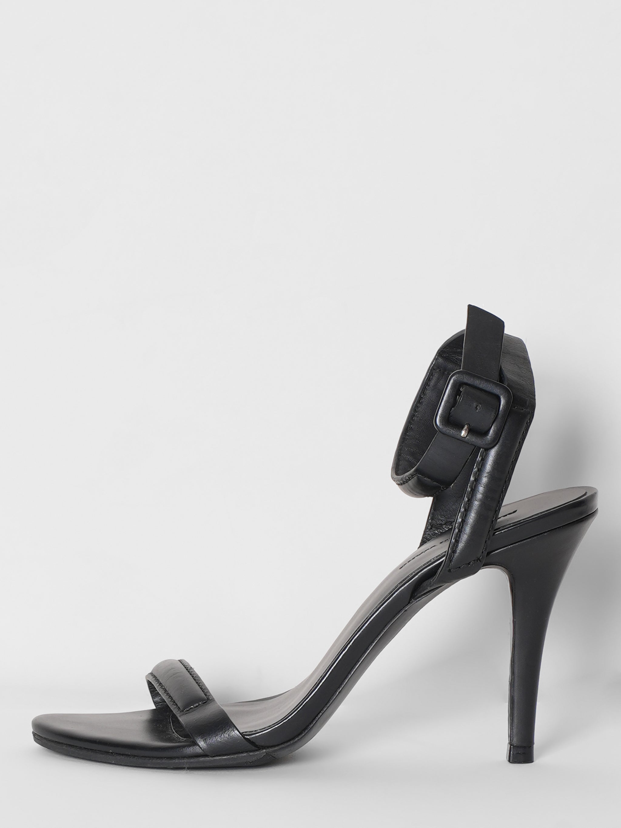 Alexander Wang Open Toe Black Leather Heels