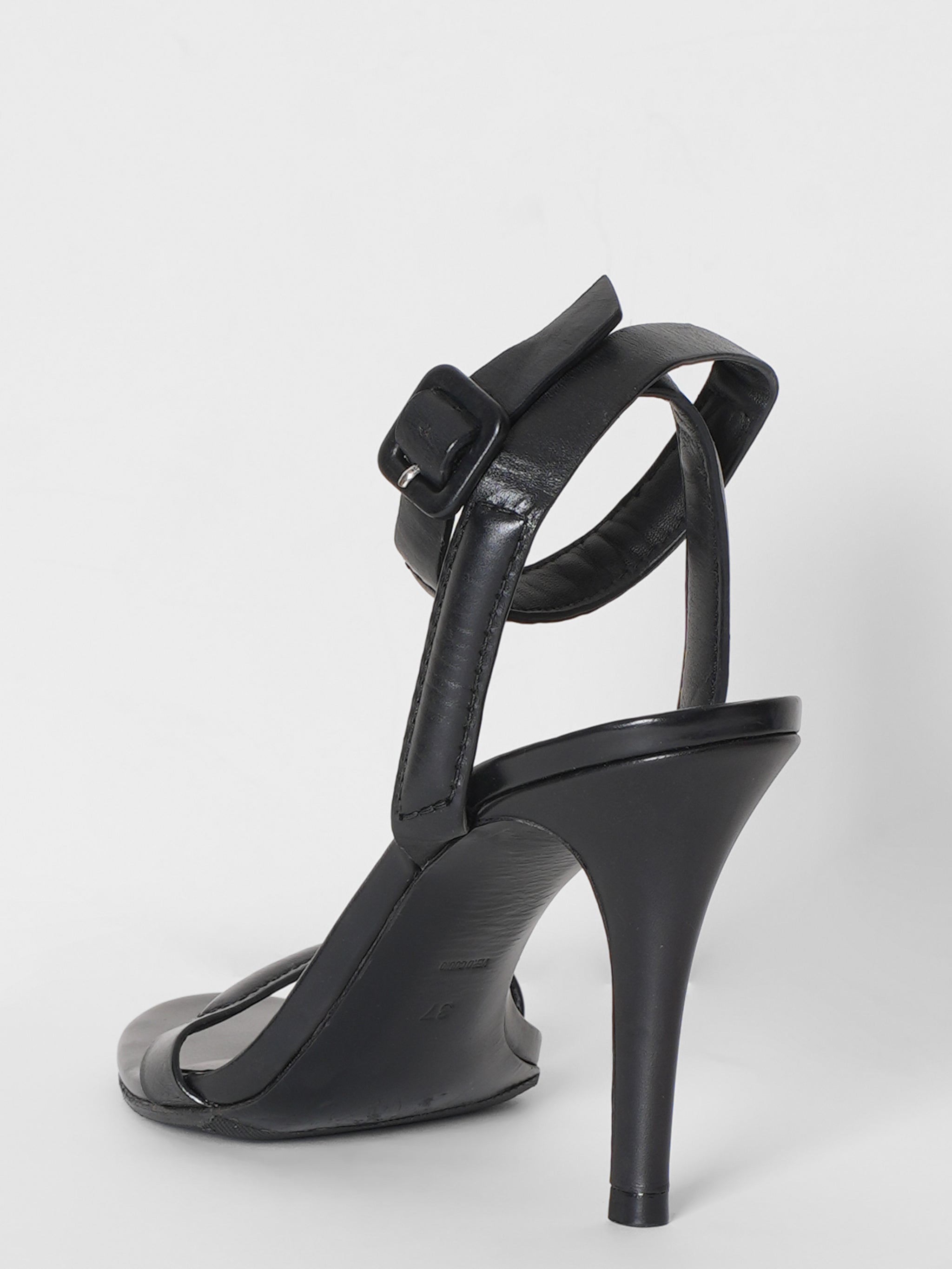 Alexander Wang Open Toe Black Leather Heels