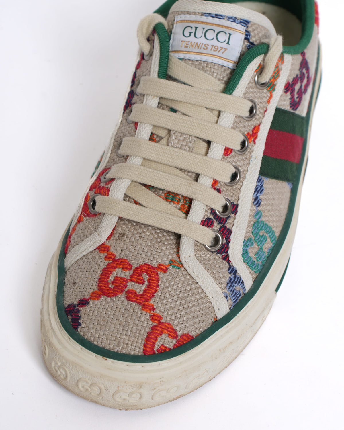 Gucci Multicolor Embroidered GG Canvas Tennis 1977 Sneakers
