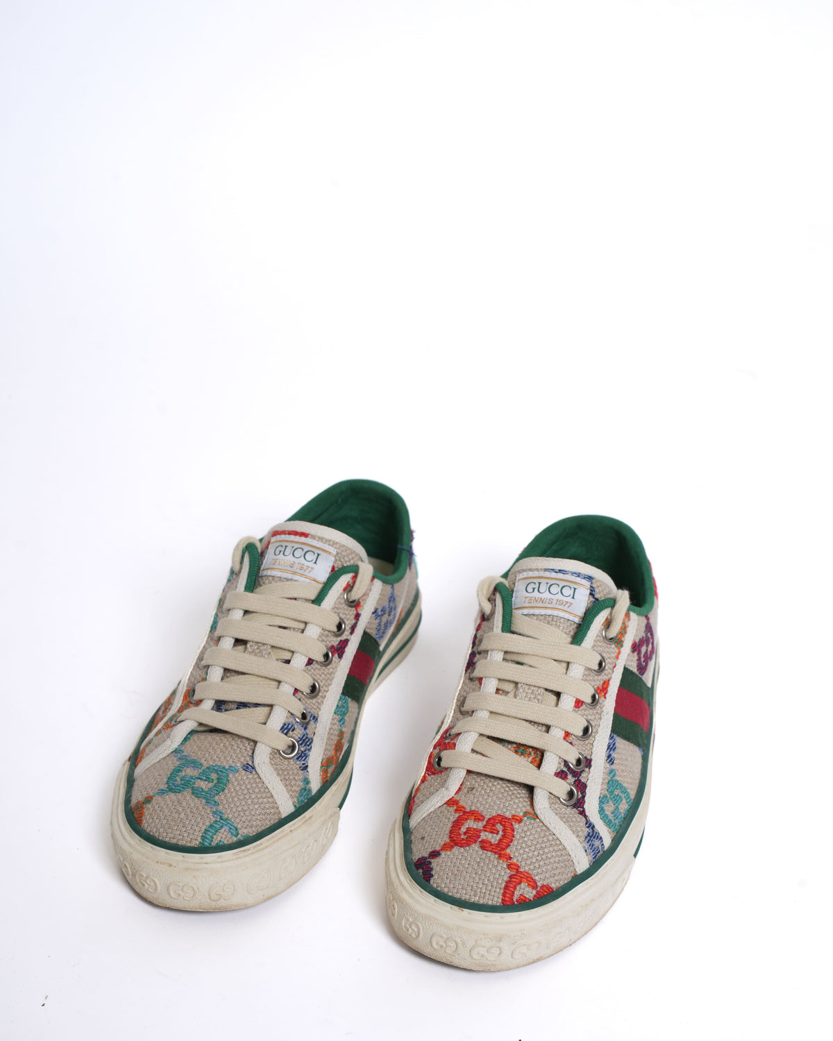 Gucci Multicolor Embroidered GG Canvas Tennis 1977 Sneakers
