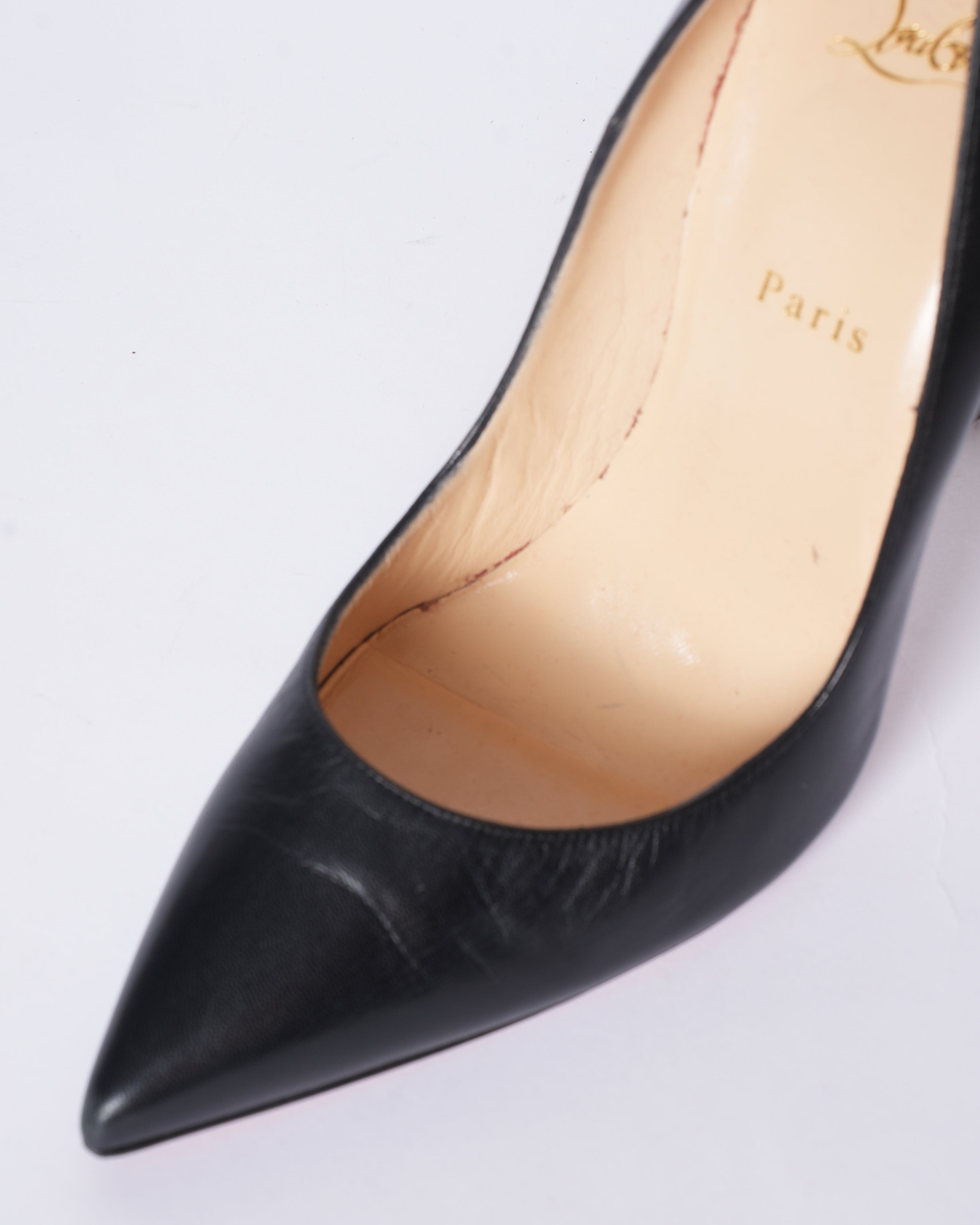 Christian Louboutin So Kate Black Leather Pigalle Pumps