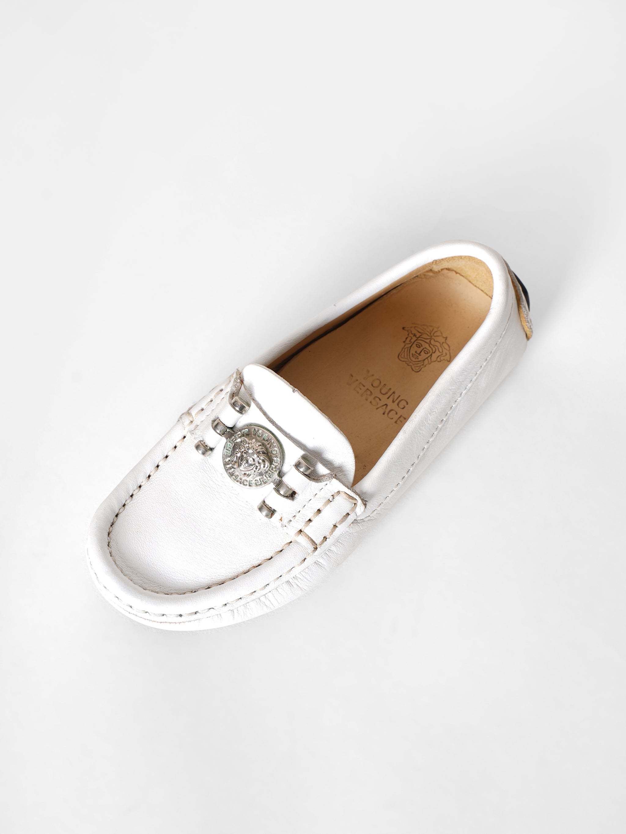 Mens white 2025 versace loafers