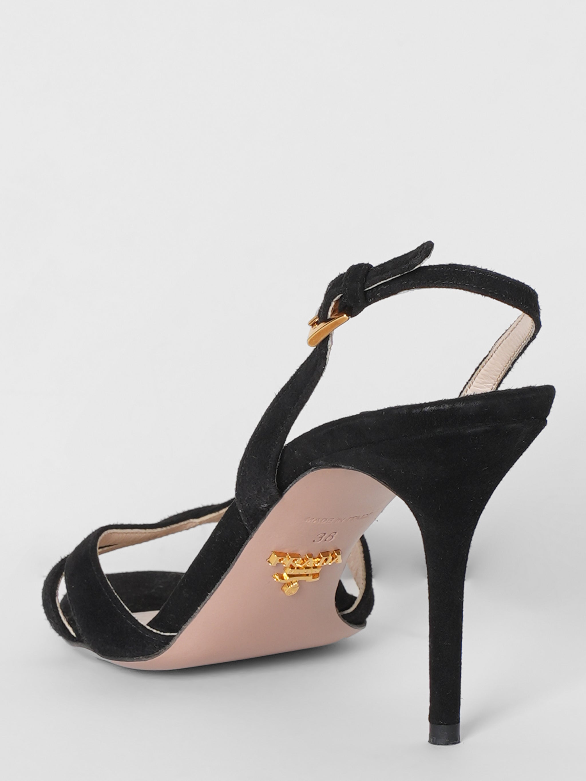 Prada Black Slingback Heels