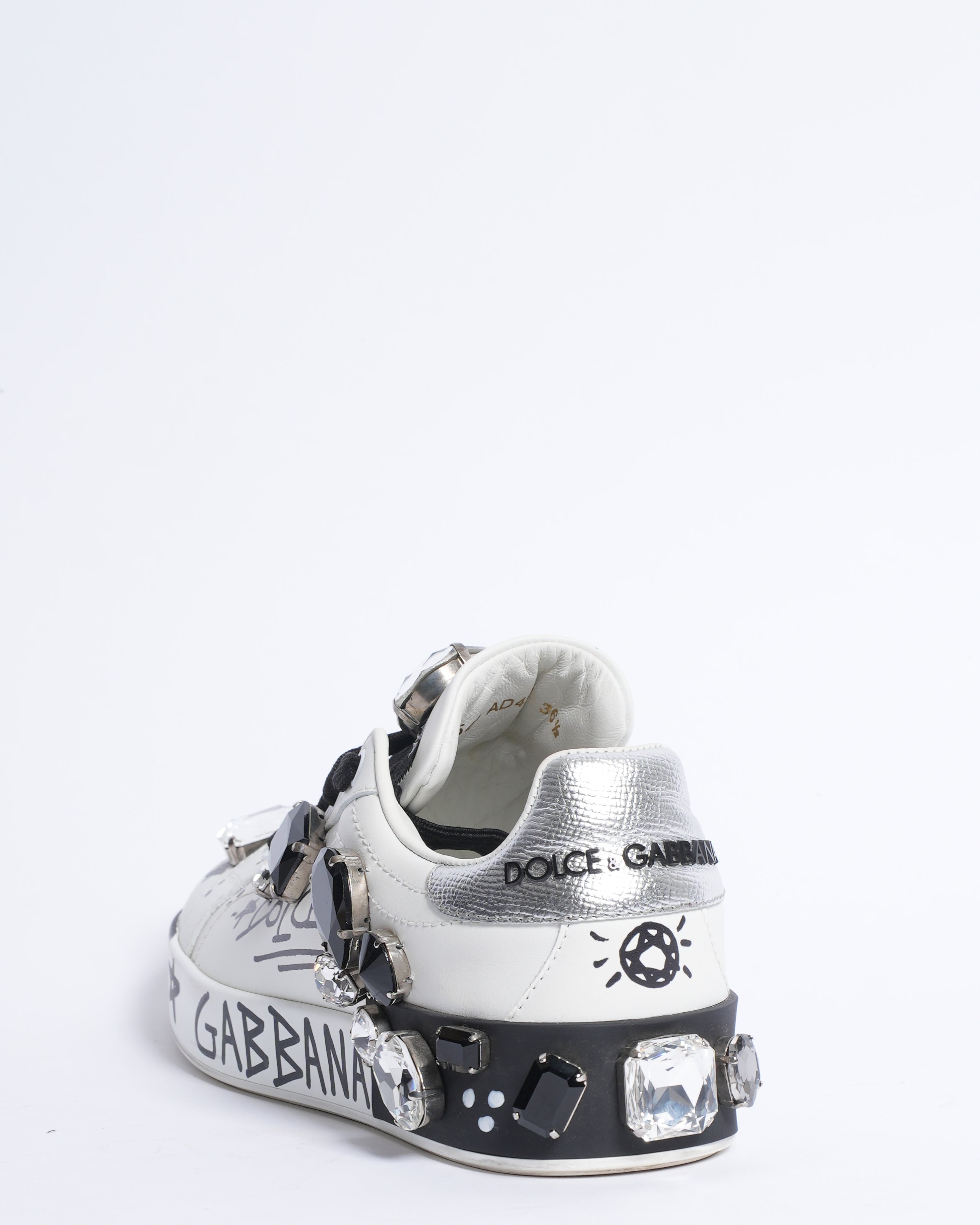 Dolce & Gabbana Portofino Sneakers WIth Applied Stones