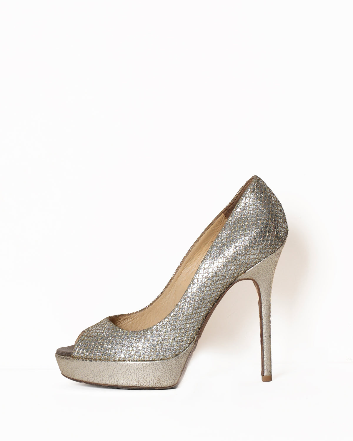 Jimmy Choo Golden Peep toe Glitter