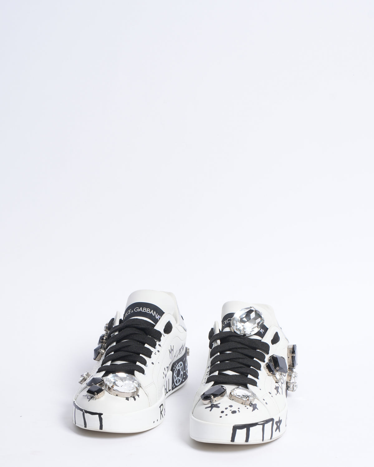 Dolce & Gabbana Portofino Sneakers WIth Applied Stones