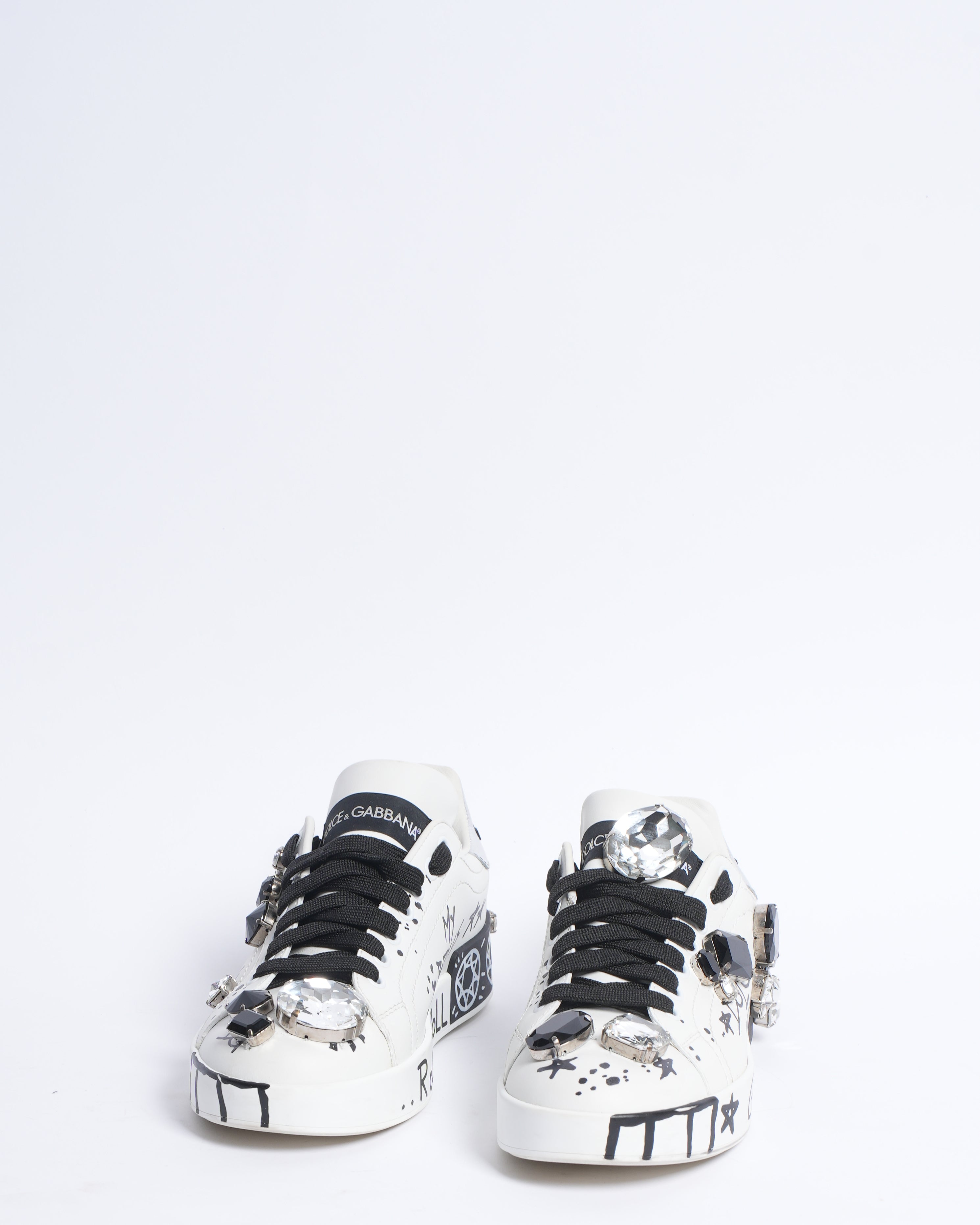 Dolce & Gabbana Portofino Sneakers WIth Applied Stones