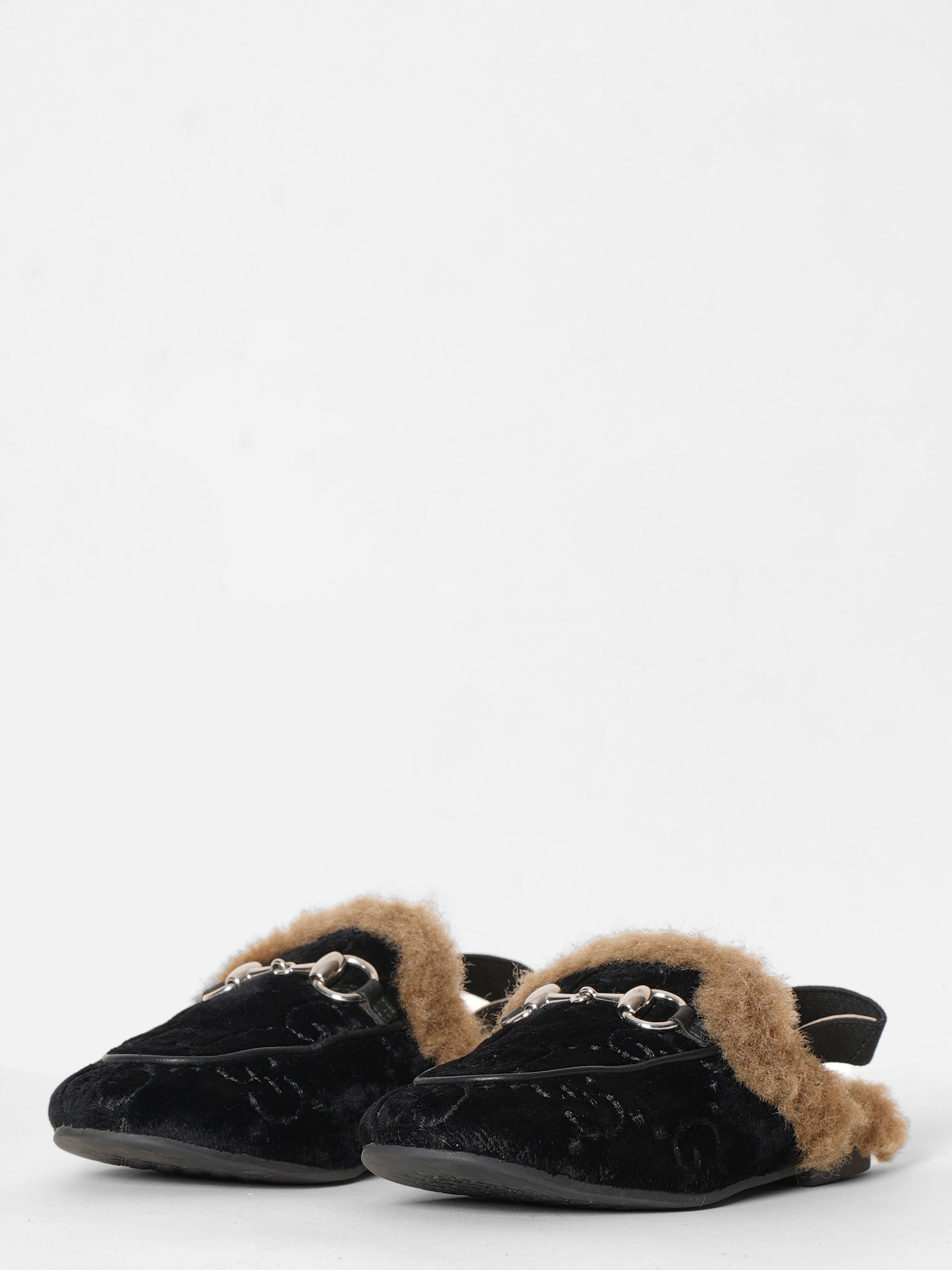 Vintage Gucci Black Suede Slippers