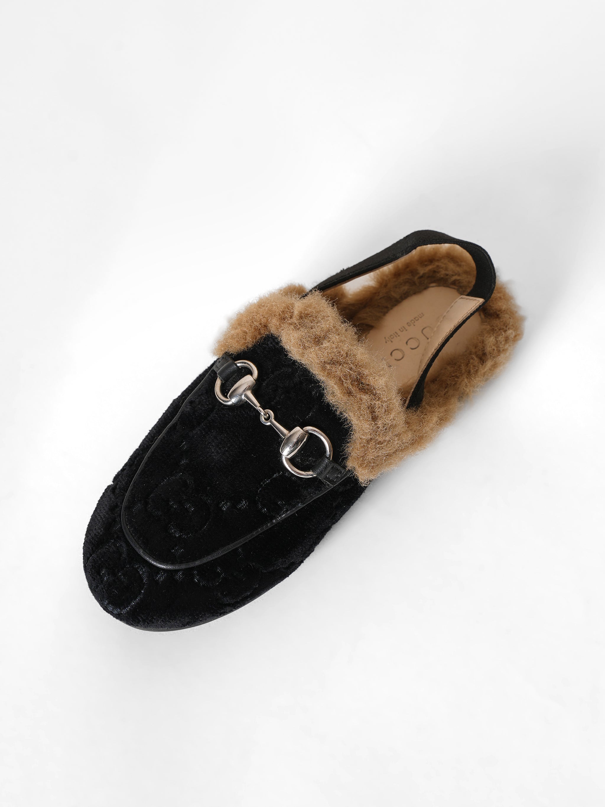 Vintage Gucci Black Suede Slippers