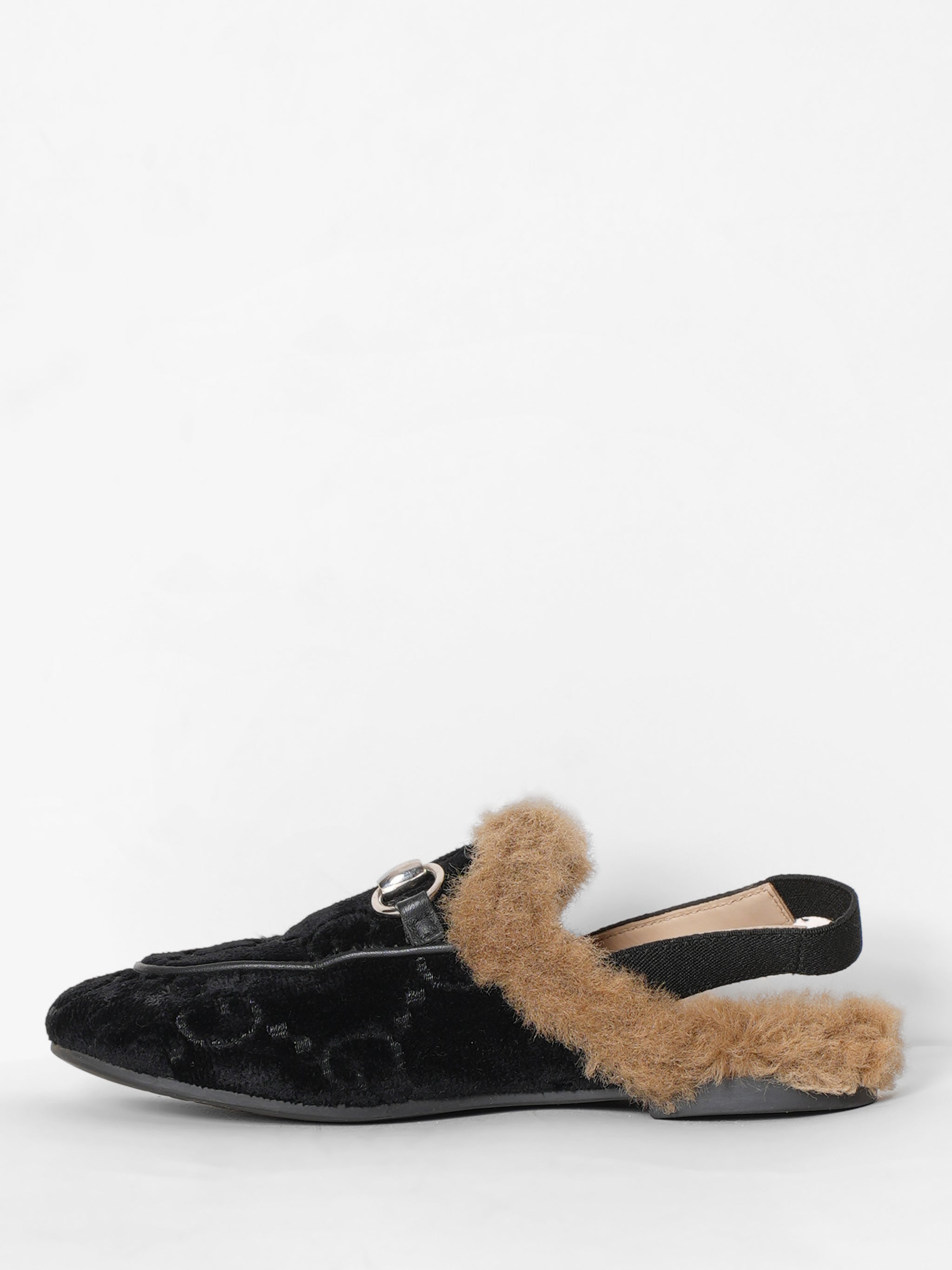 Vintage Gucci Black Suede Slippers