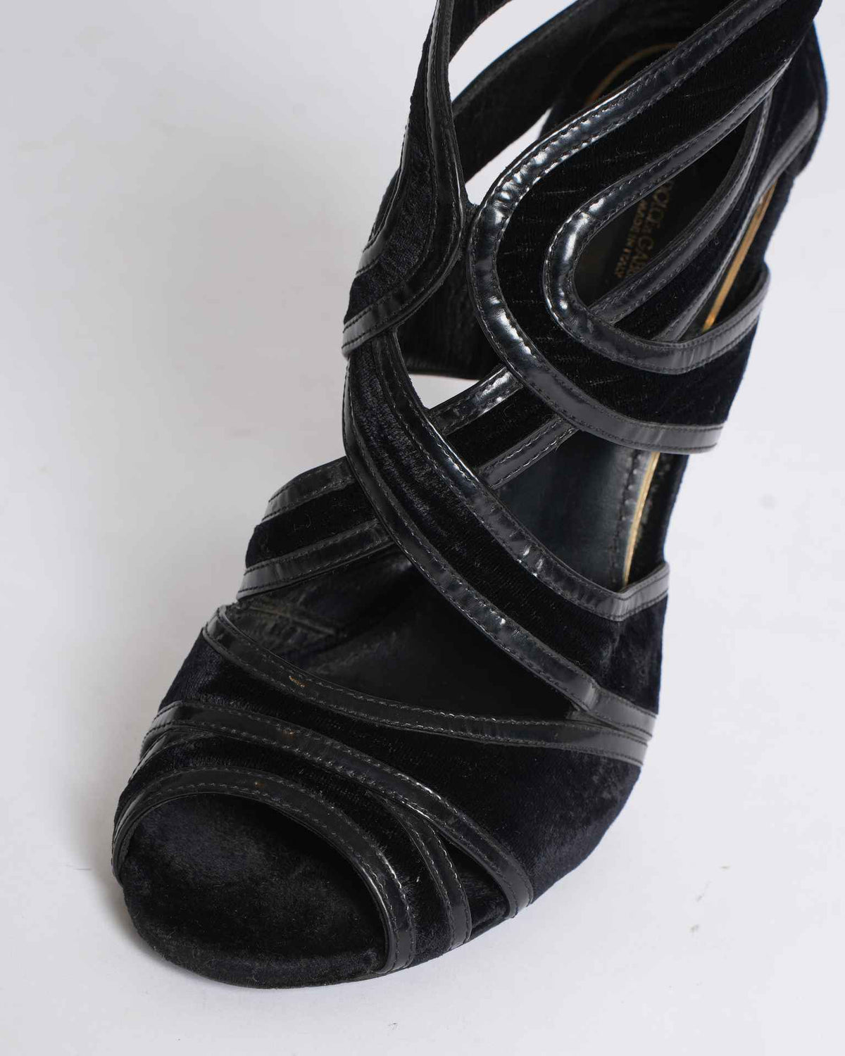 Dolce & Gabbana Velvet Cut-Out Sandals