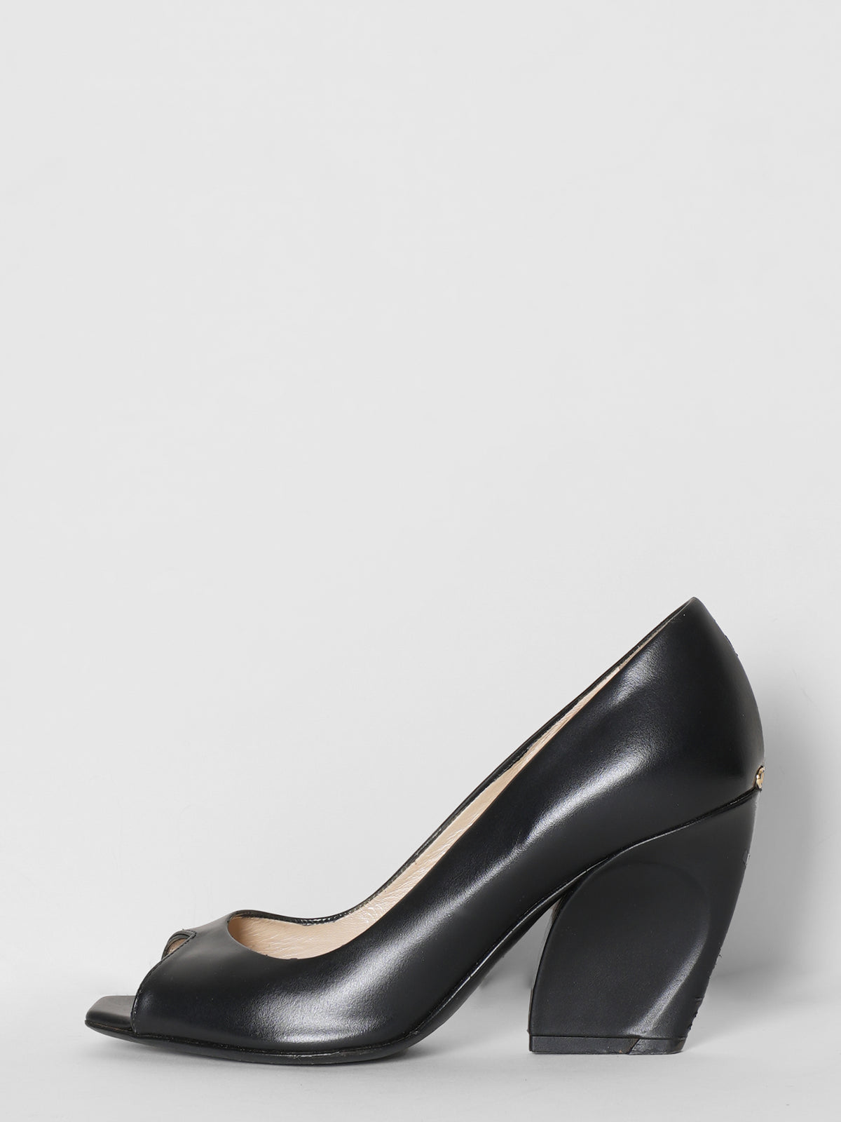 Dior Leather Peep Toe Pumps