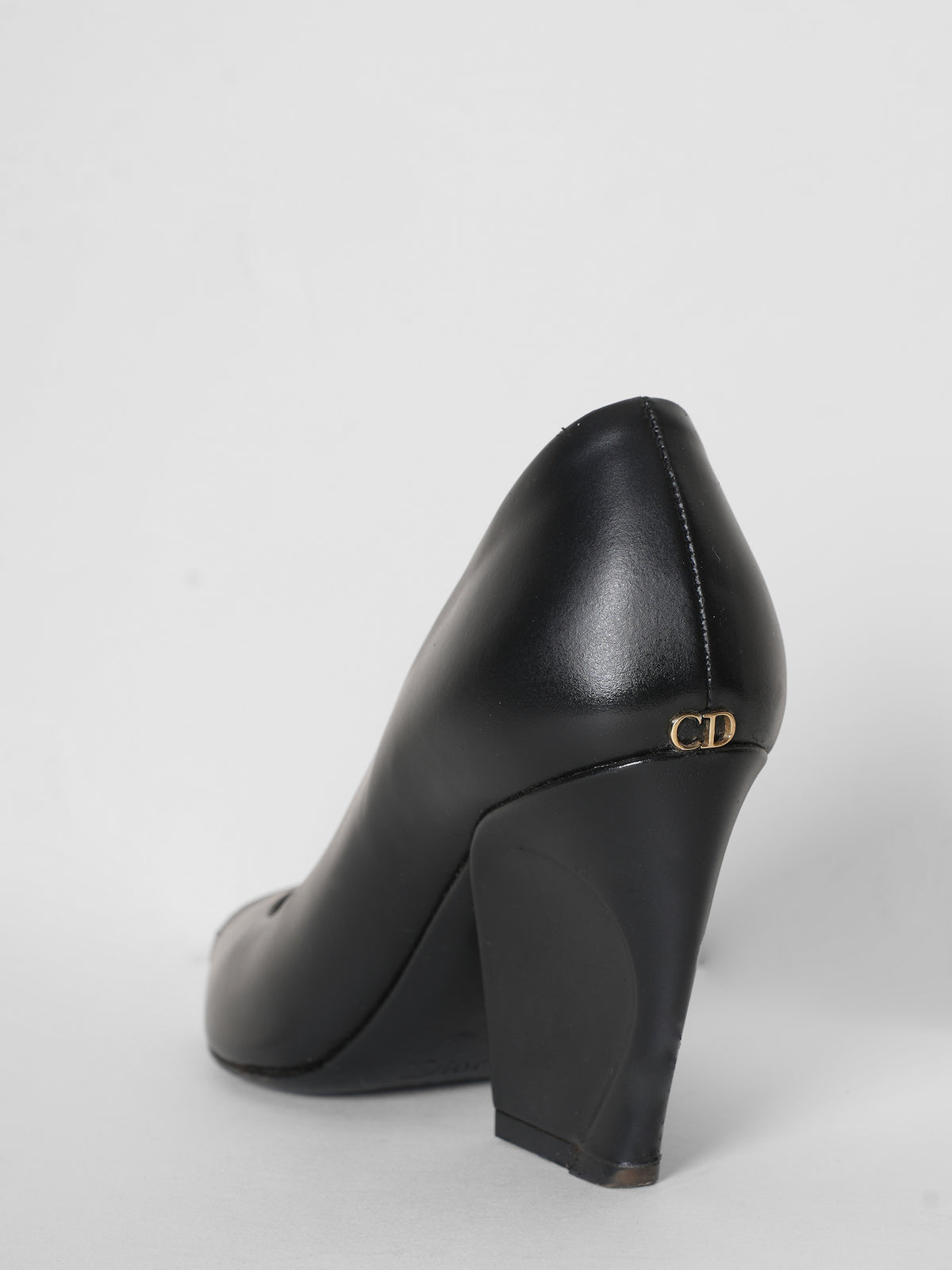 Dior Leather Peep Toe Pumps