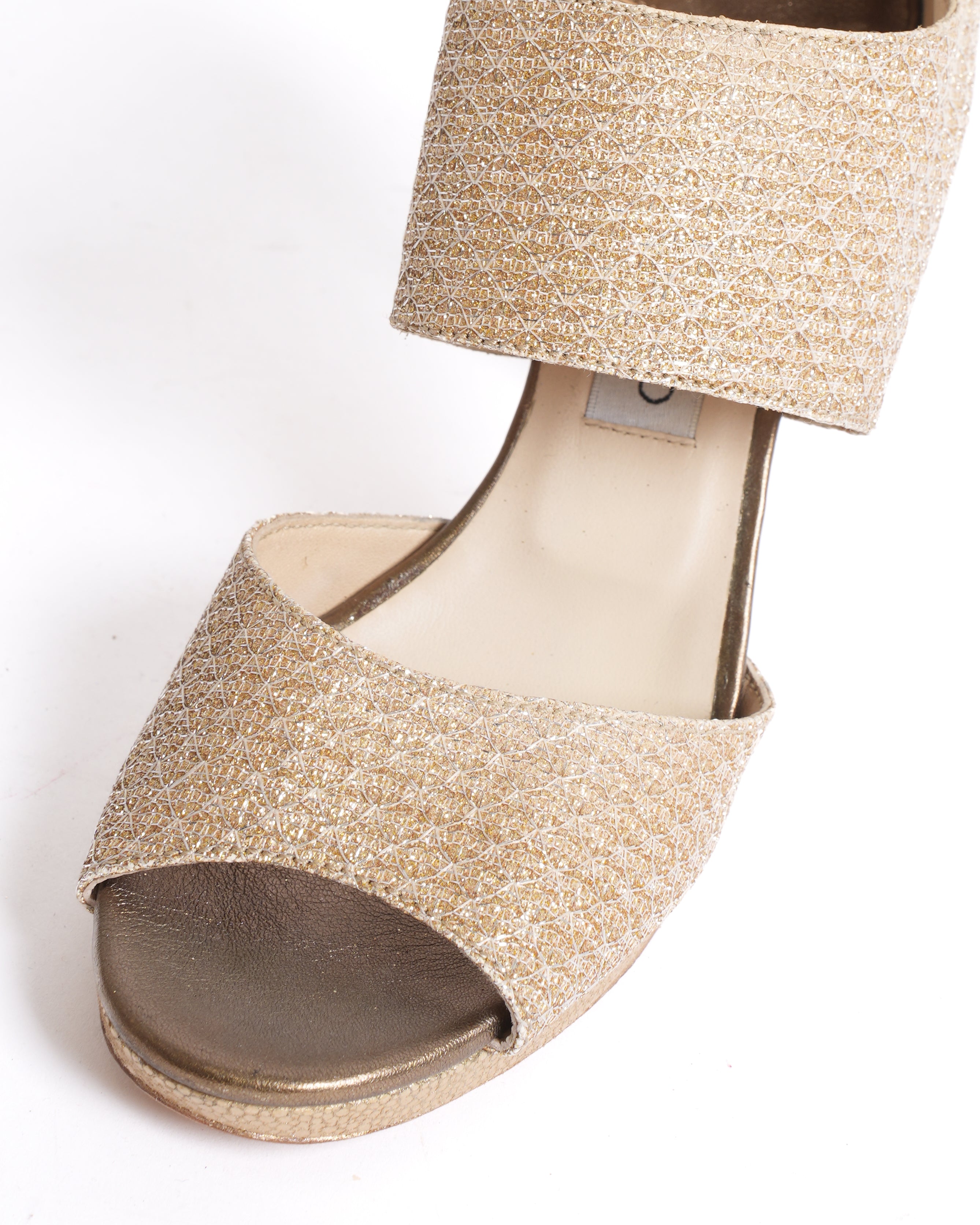 Jimmy choo private cuff glitter heels
