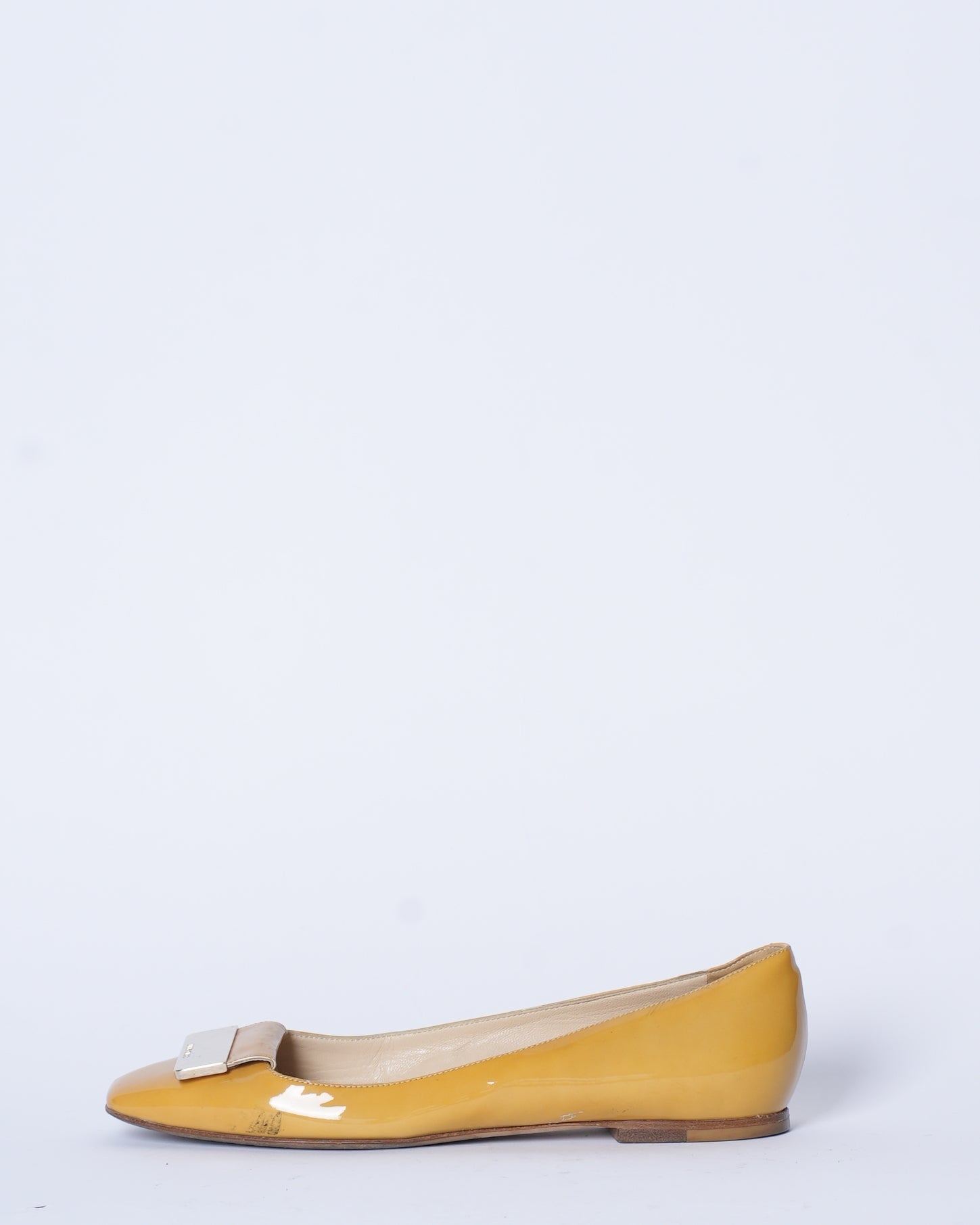 Jimmy Choo Yellow Patent Leather Harlow Ballet Flats