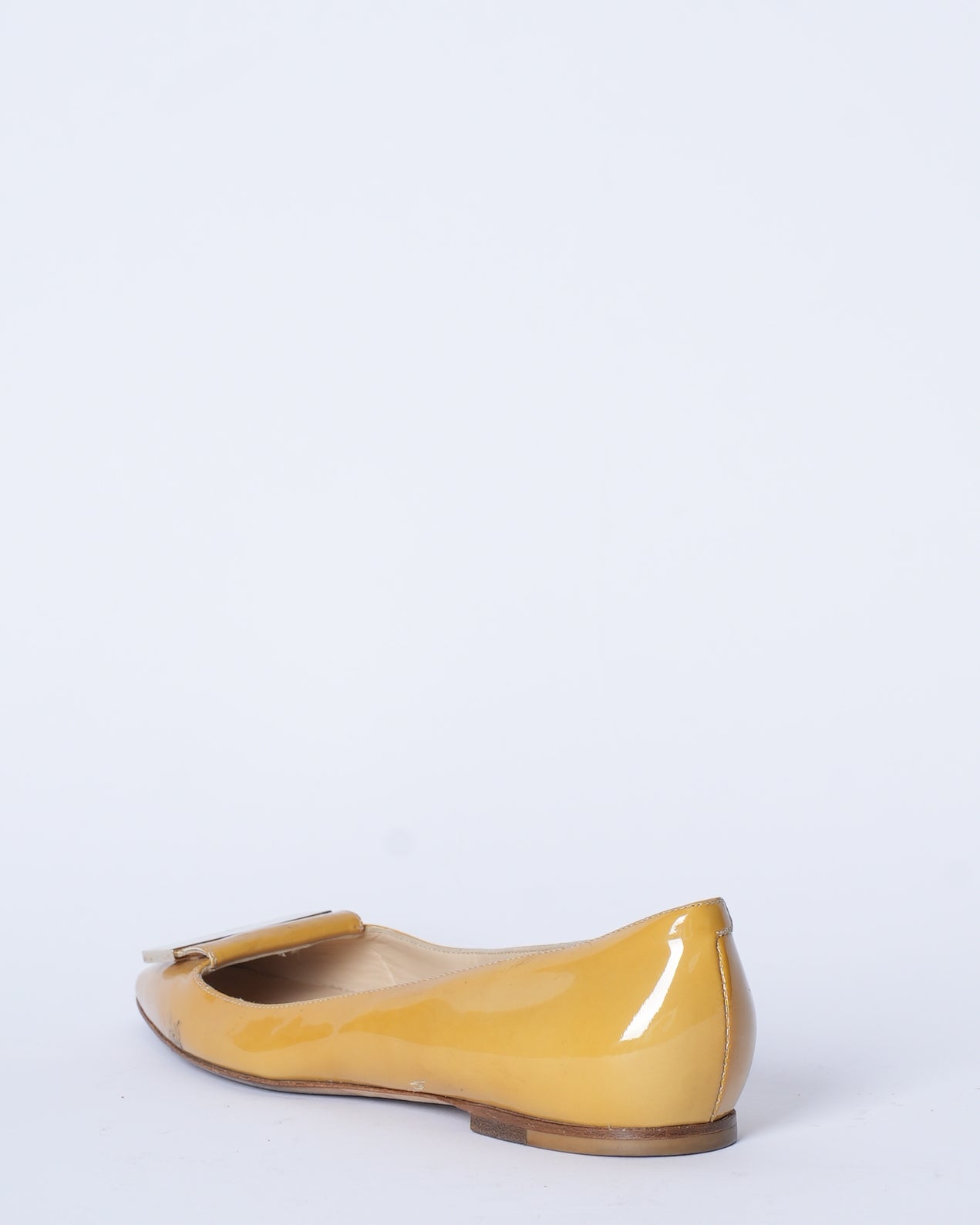 Jimmy Choo Yellow Patent Leather Harlow Ballet Flats