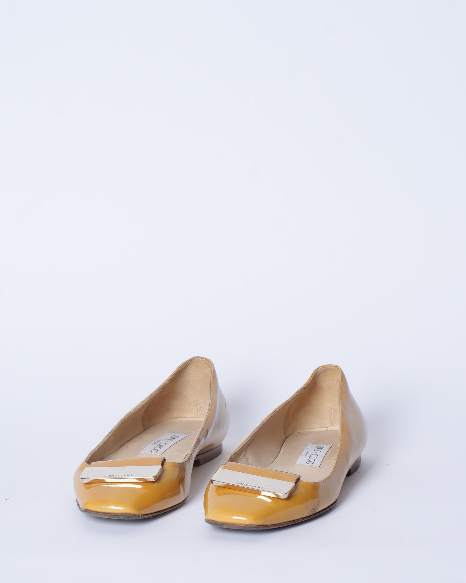 Jimmy Choo Yellow Patent Leather Harlow Ballet Flats