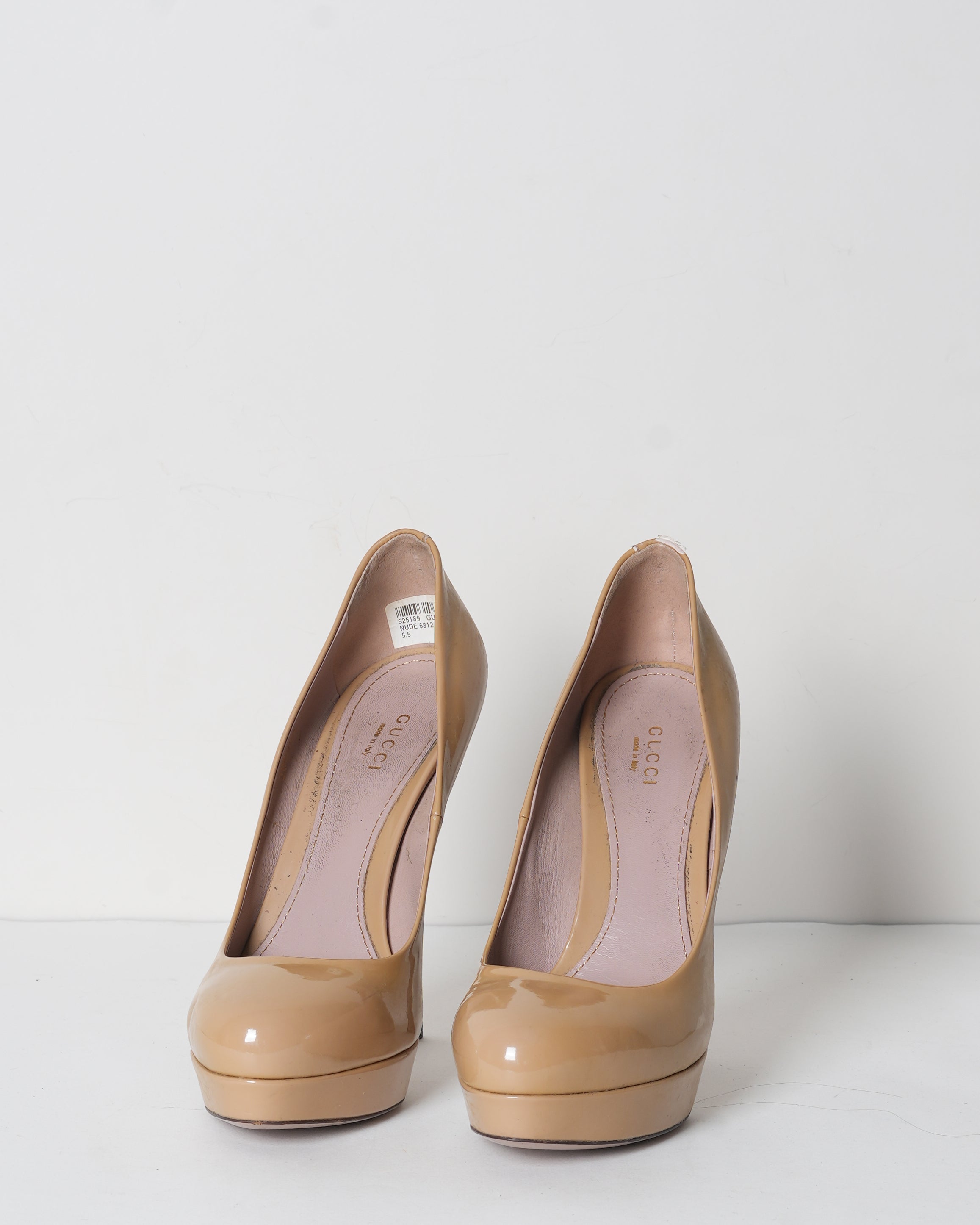 Gucci Beige Patent Horsebit Heel