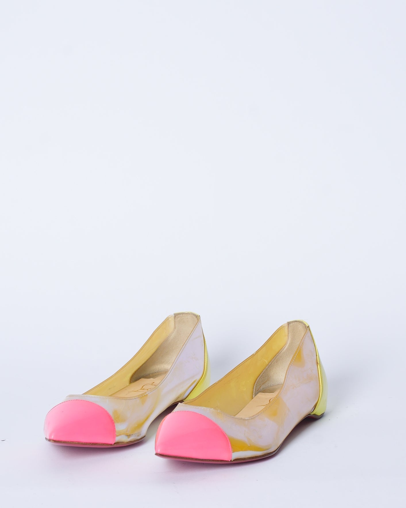 Christian Louboutin Multicolour Patent Leather & PVC Riviera Flats