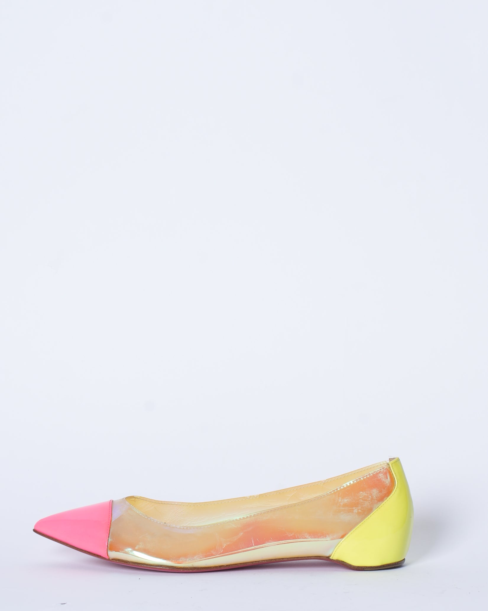 Christian Louboutin Multicolour Patent Leather & PVC Riviera Flats