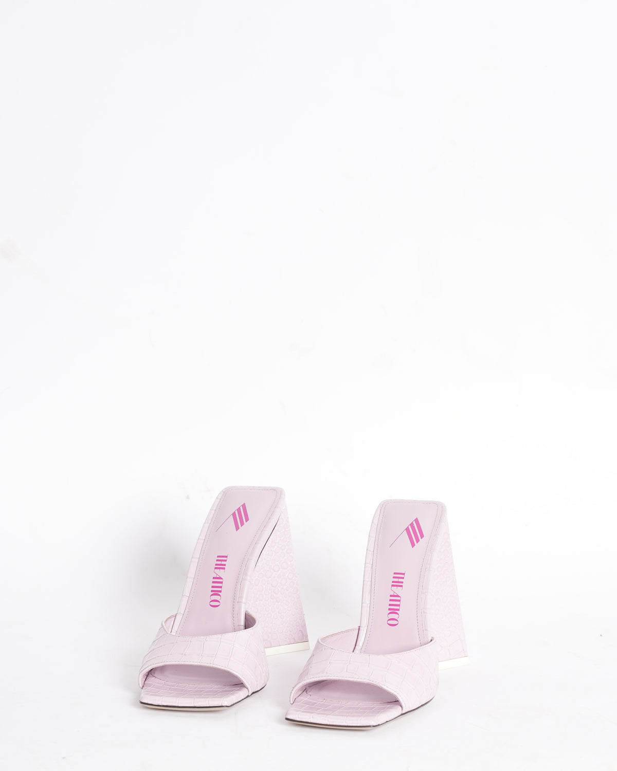 New The Attico Devon  Reptilian Pattern Chunky Heeled Sandals