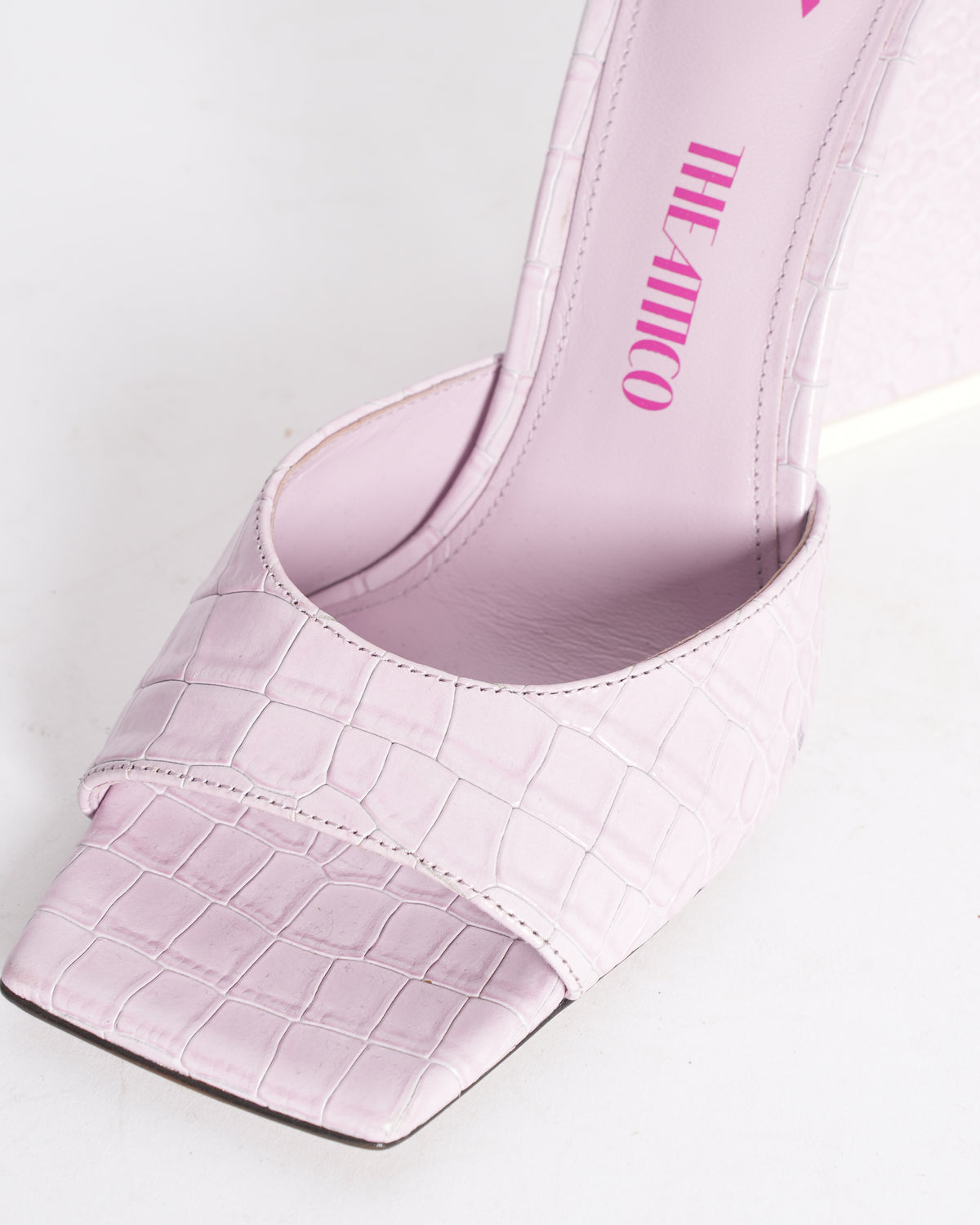 New The Attico Devon  Reptilian Pattern Chunky Heeled Sandals