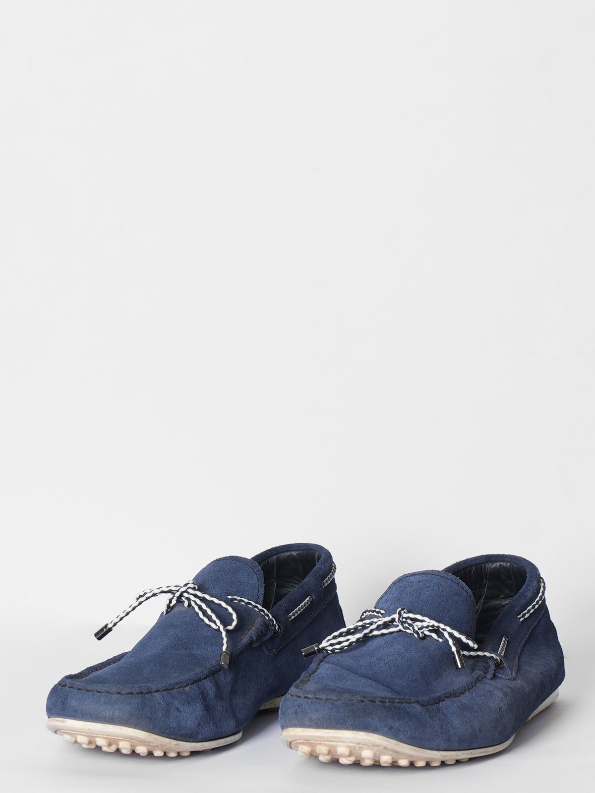 Tods Blue Lace Up Loafers