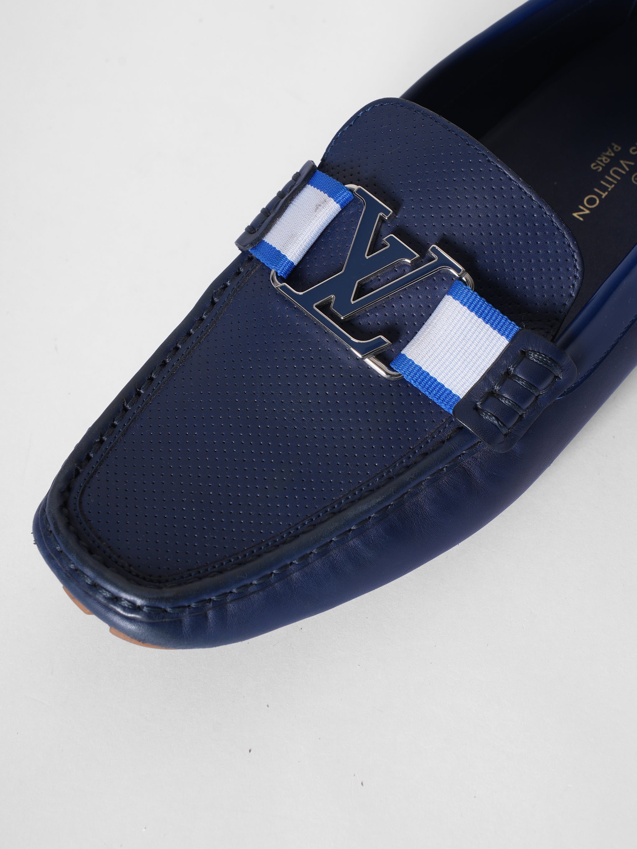 Louis Vuitton Blue Leather Monte Carlo Loafers