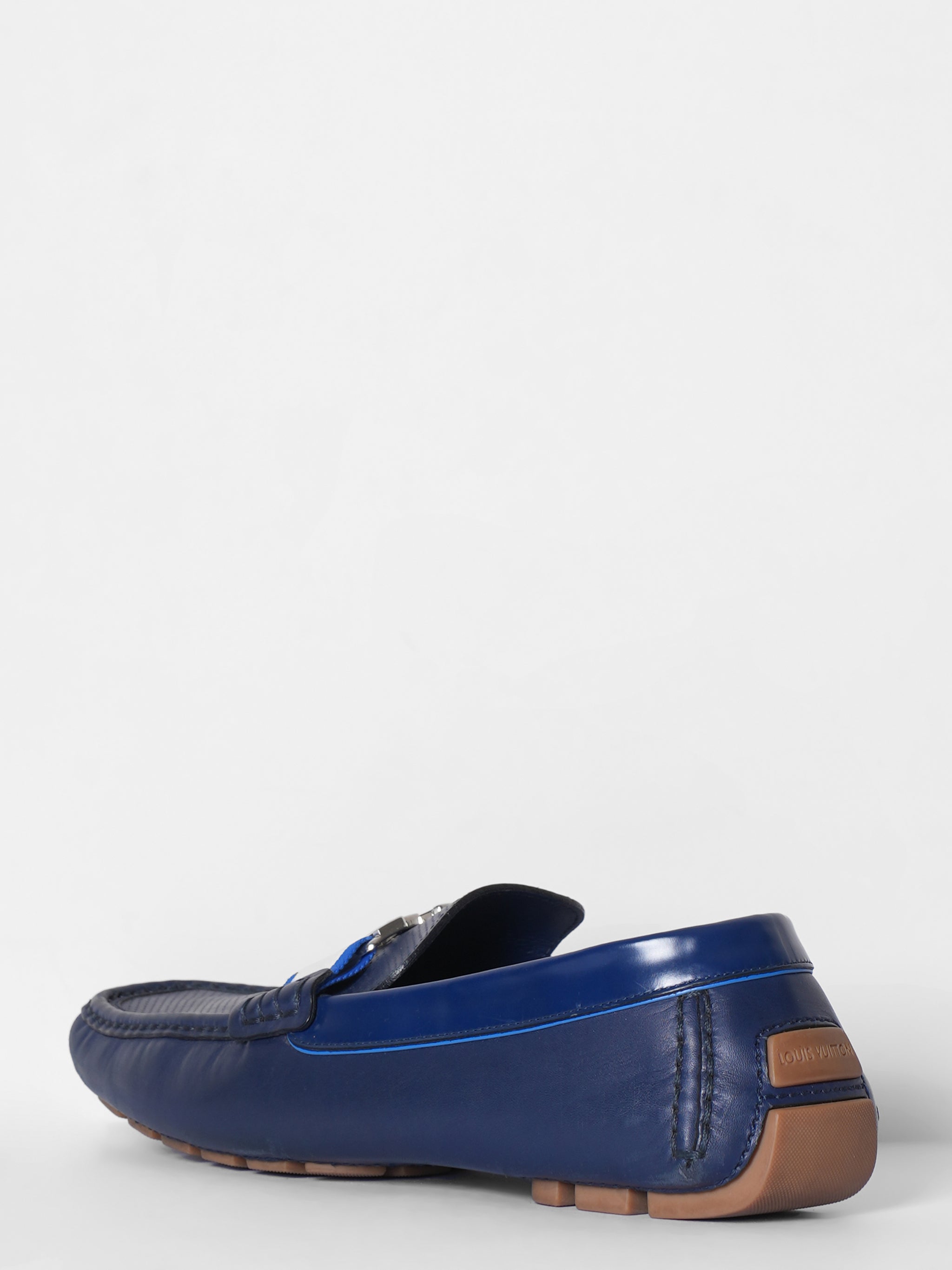 Louis Vuitton Blue Leather Monte Carlo Loafers