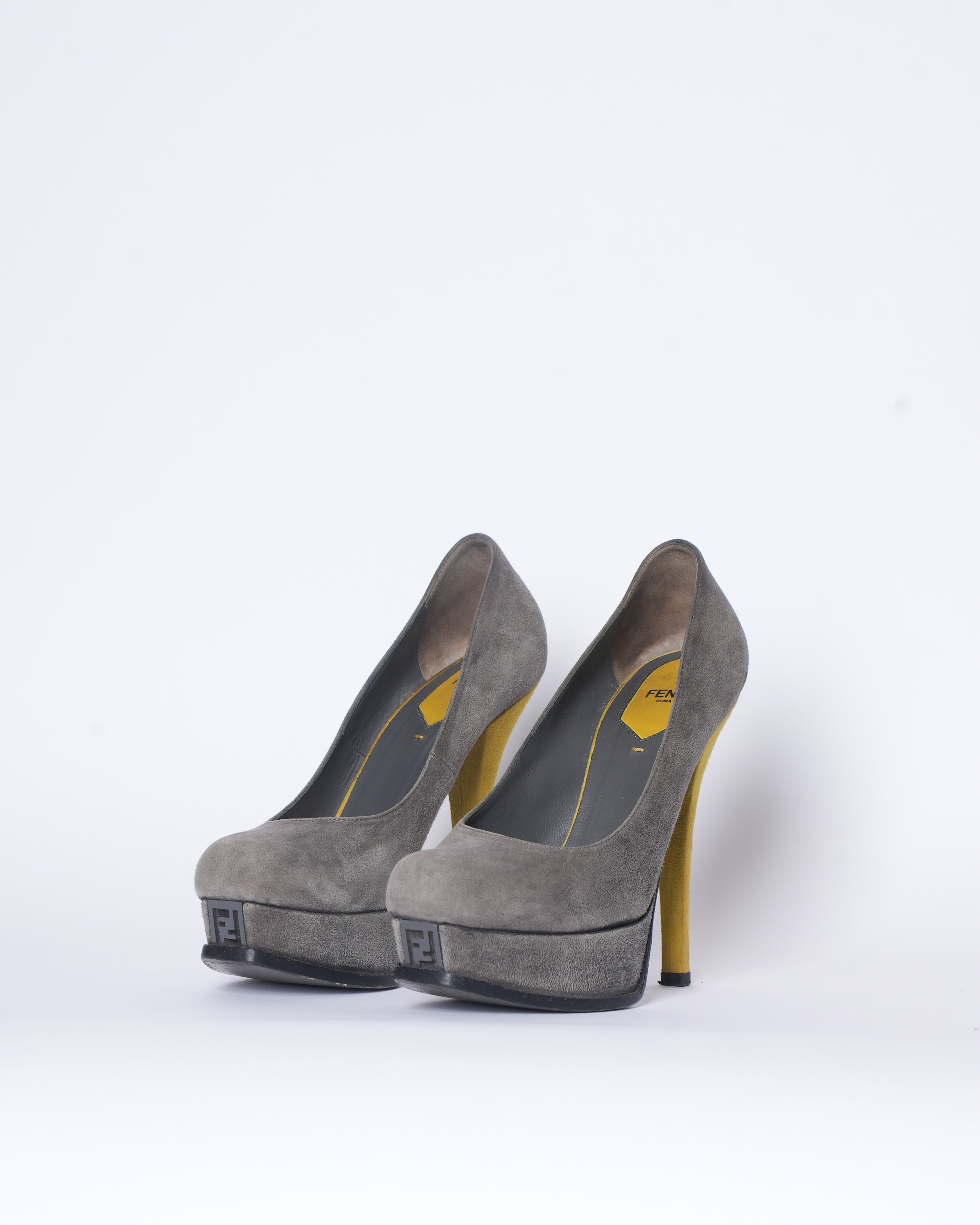 Fendi Suede Grey Platforms