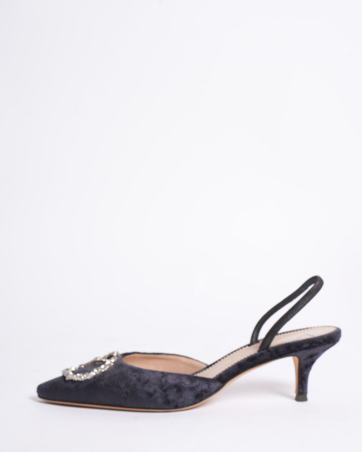 Giuseppe Zanotti crystal suede slingback heels