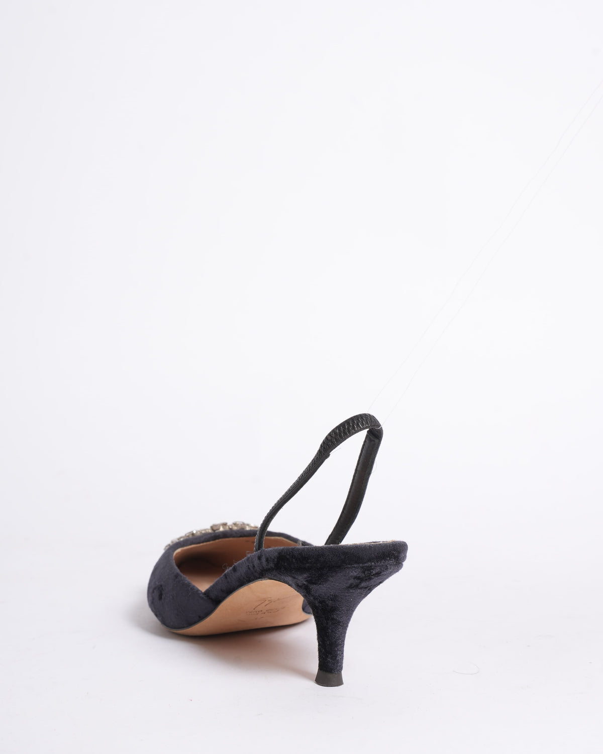 Giuseppe Zanotti crystal suede slingback heels