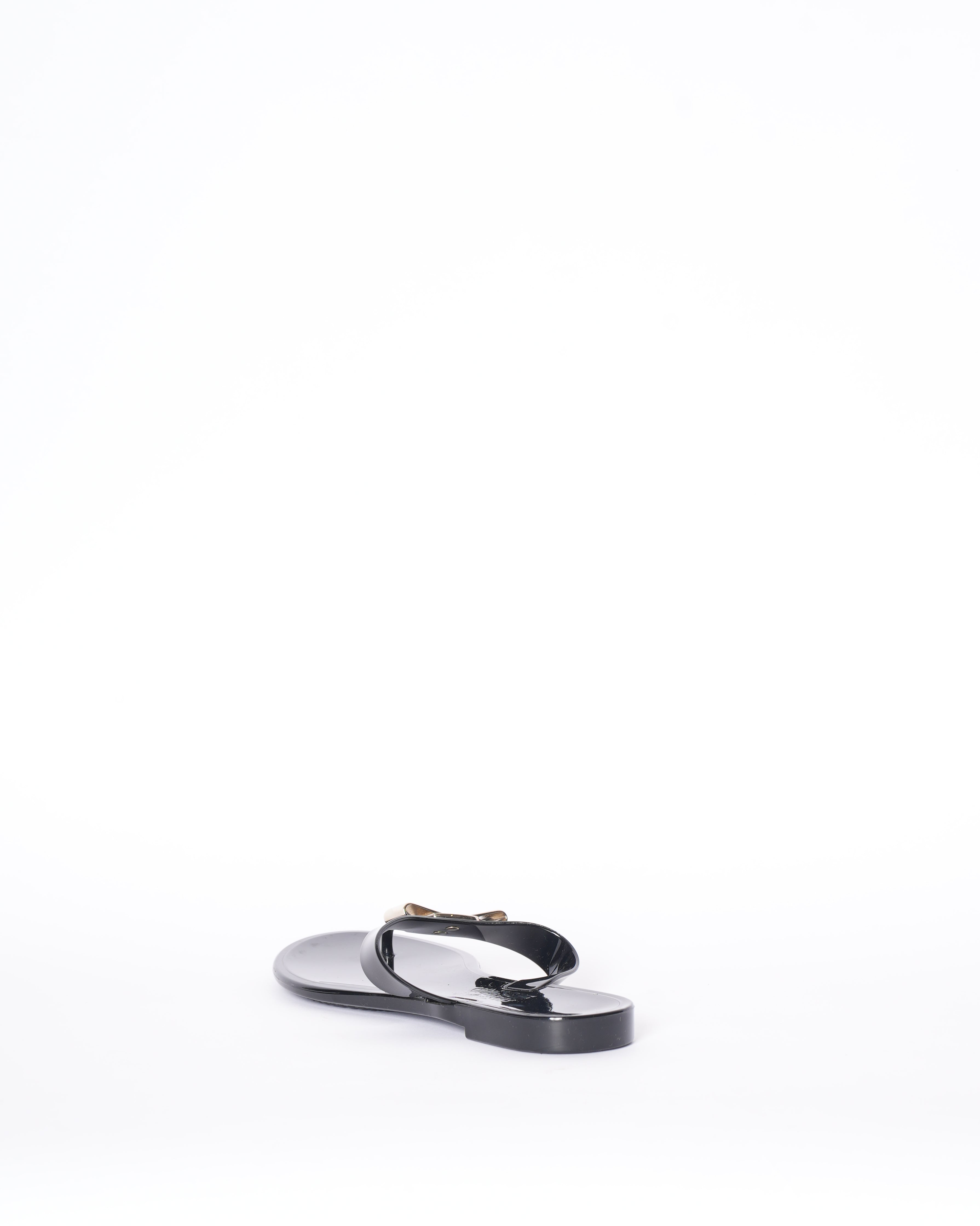 Salvatore Ferragamo Farelia Jelly Black PVC Flip Flops