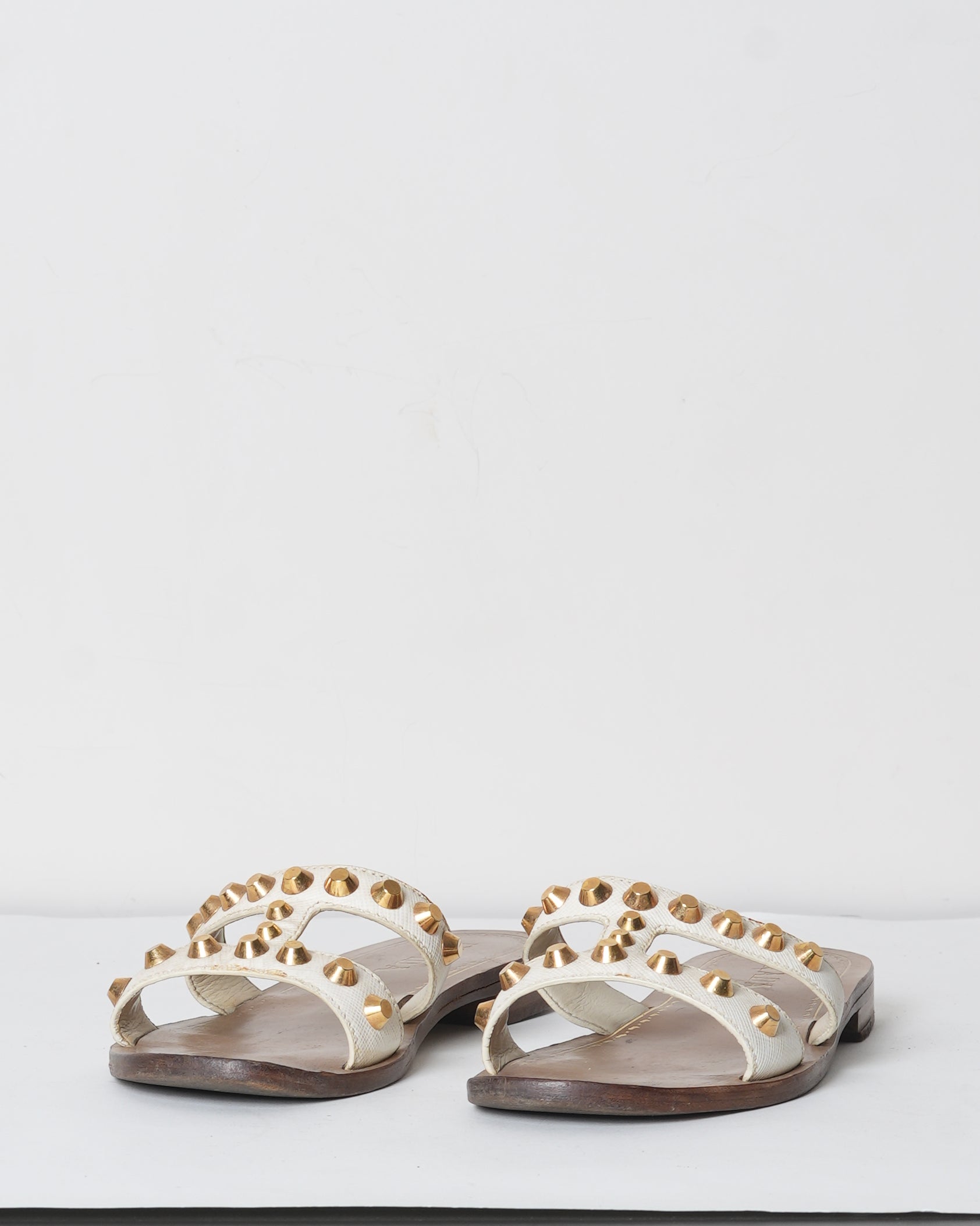 Prada Studded h Strap Sandals Slidea