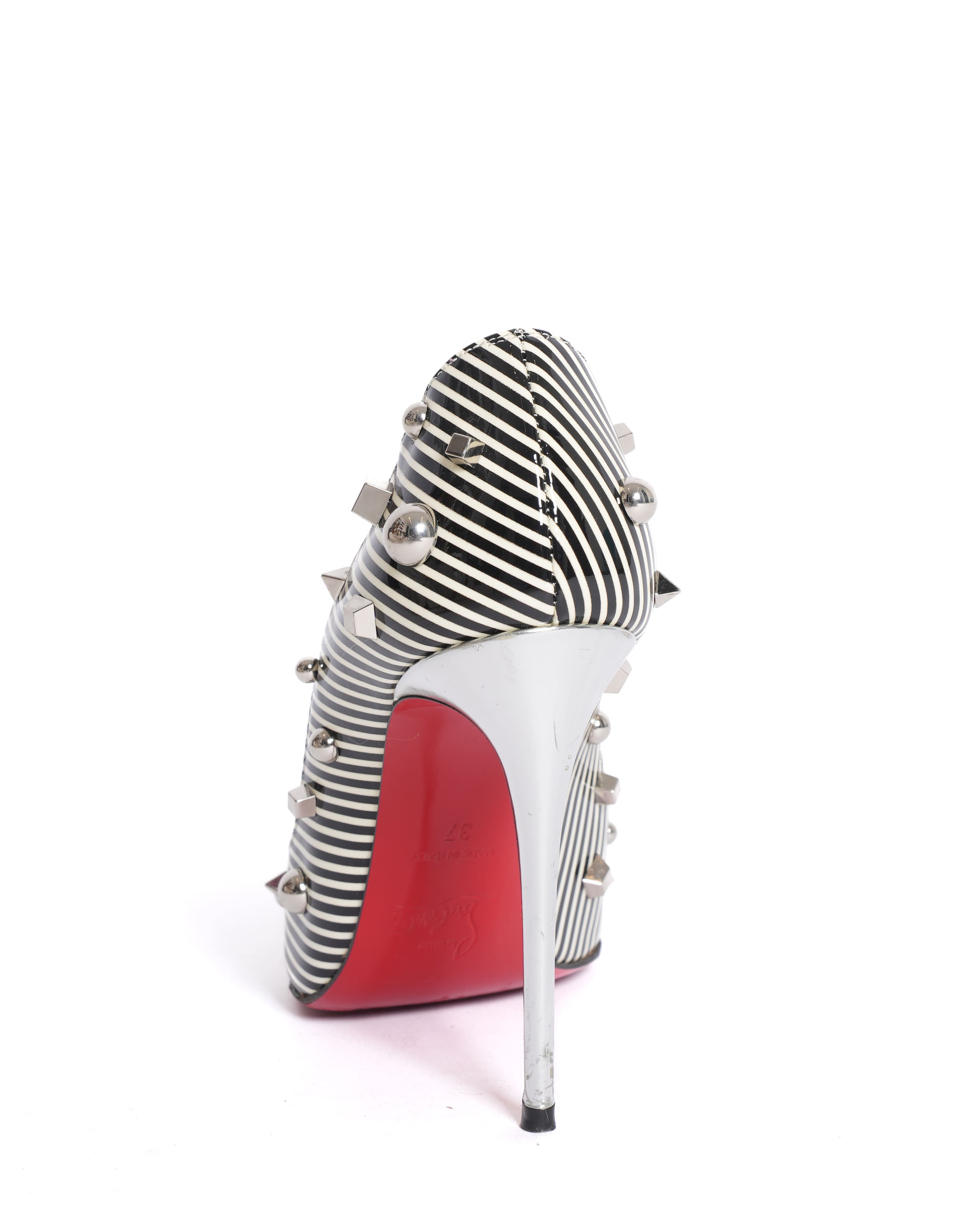 Christian Louboutin Stripe Pumps With Metal Detailing