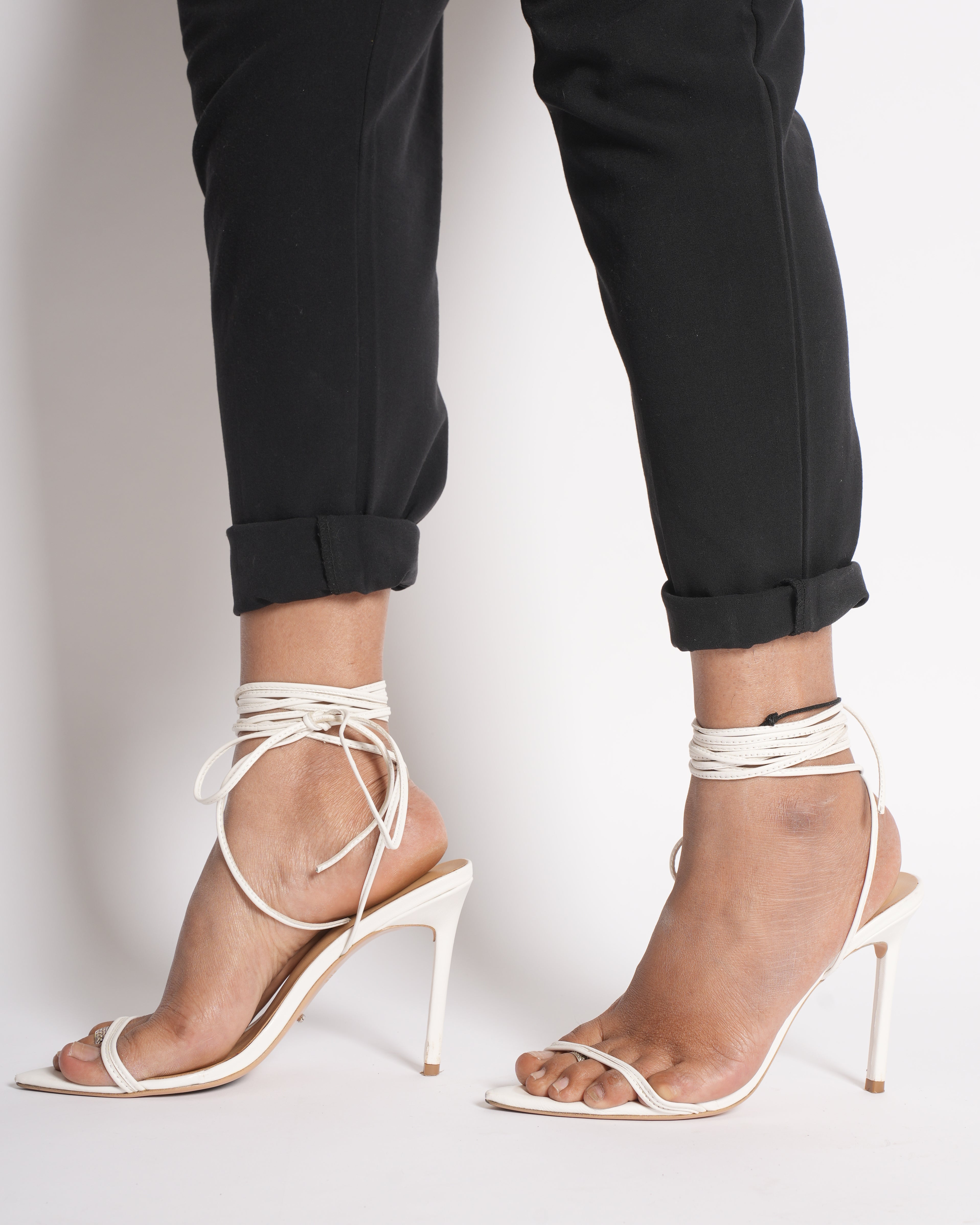 Tony Bianco White Strapy Heels