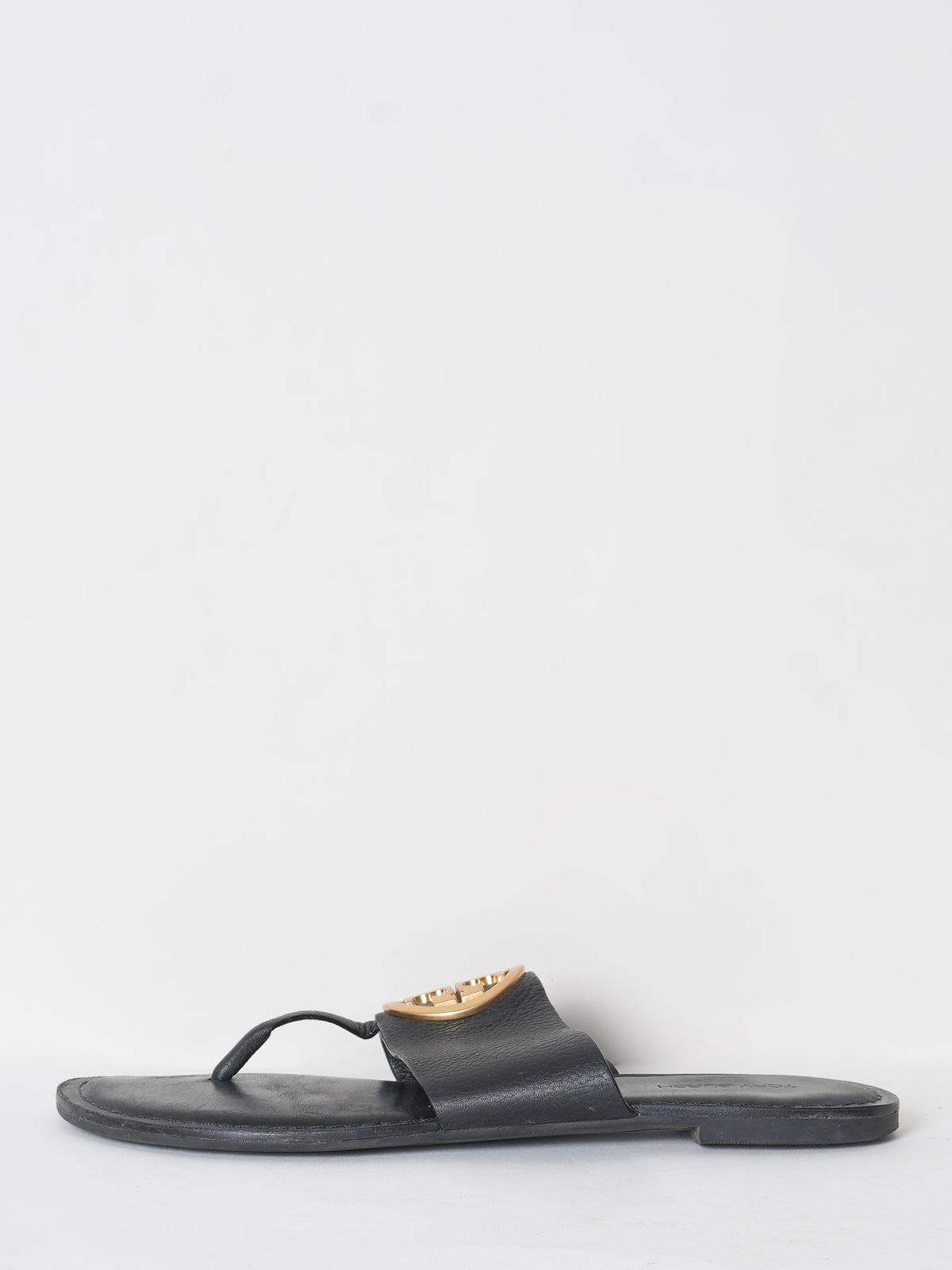 Tory Burch Black Benton Band Flat Thong Sandals