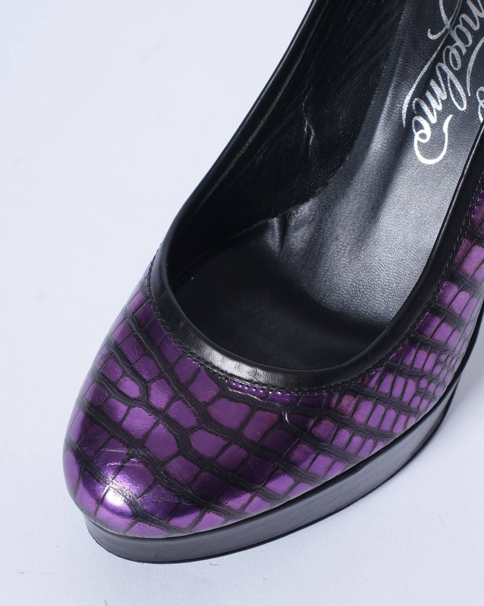 Alejandro Ingelmob Purple Chrome Pumps