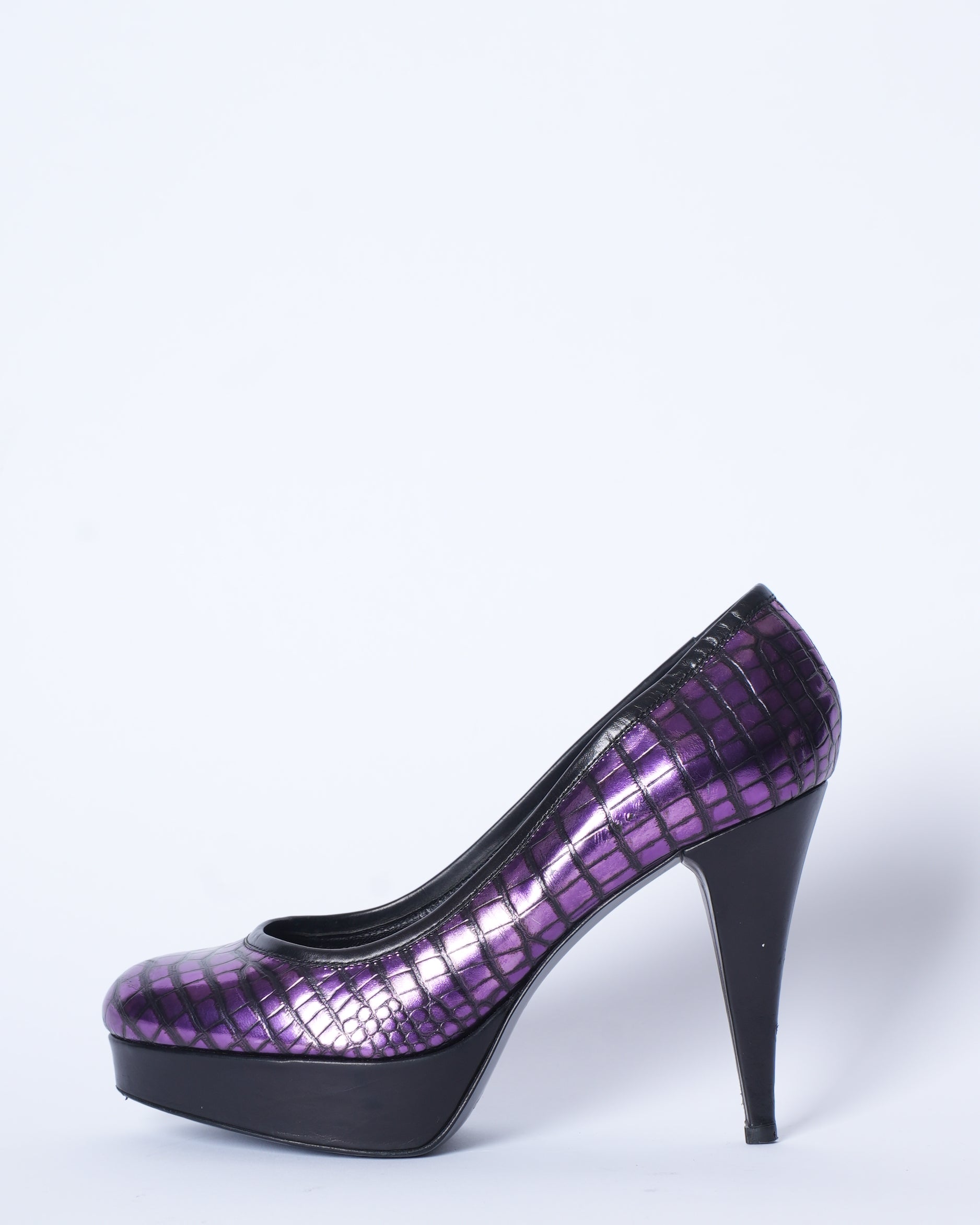 Alejandro Ingelmob Purple Chrome Pumps