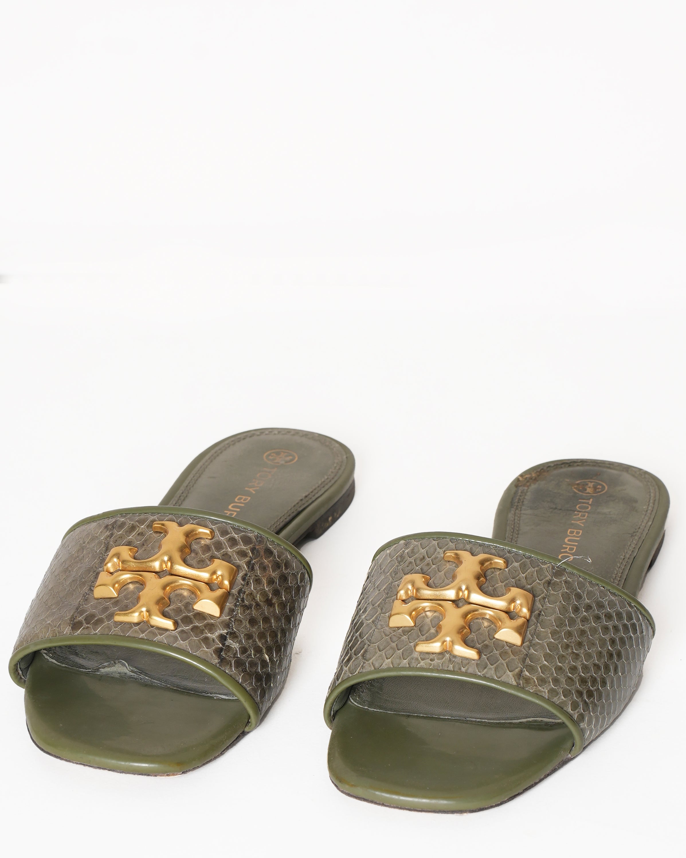 Tory Burch Eleaner Slides With Metal Logo