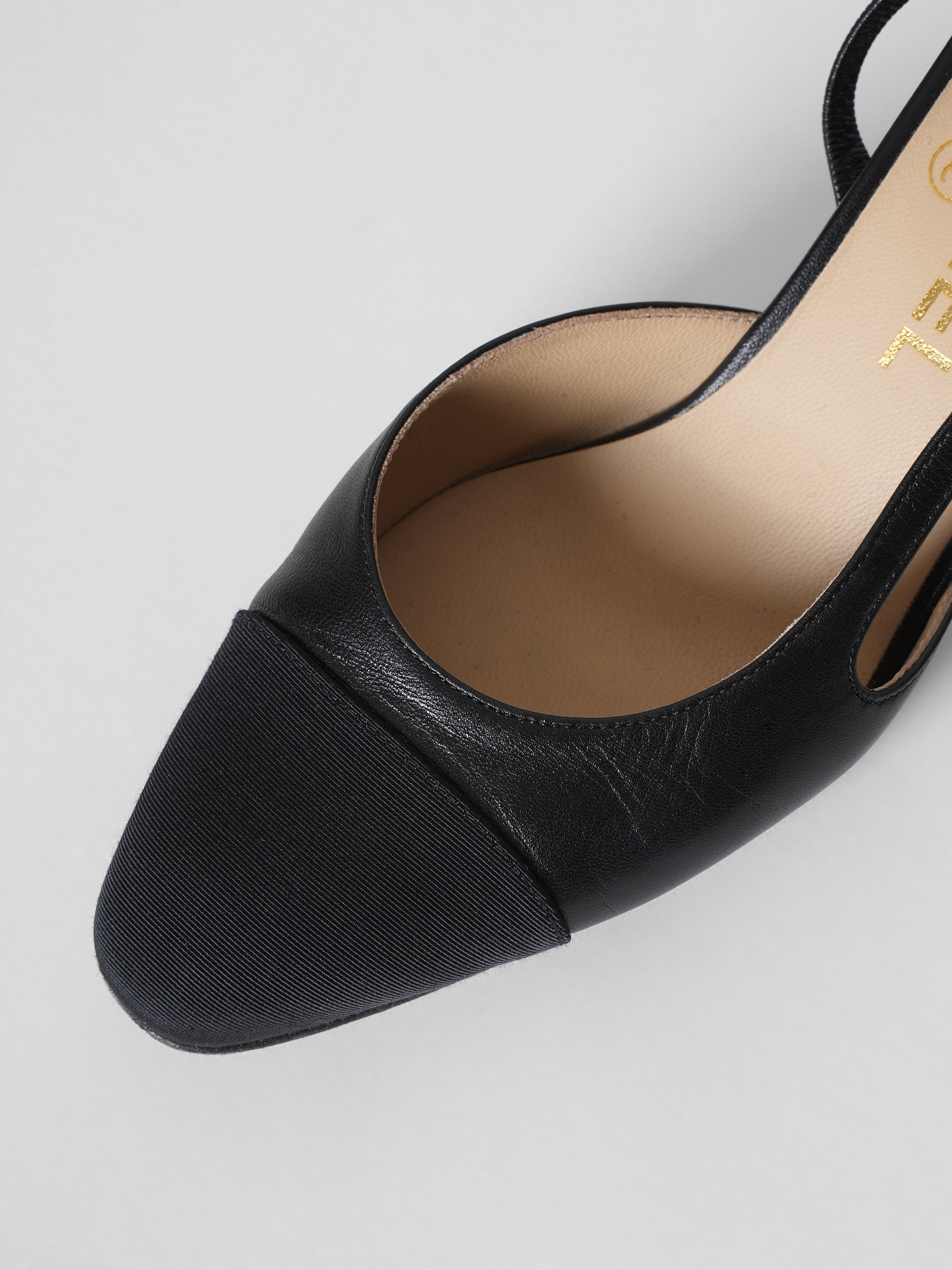 Chanel Blackcap Slingback Toe Pumps