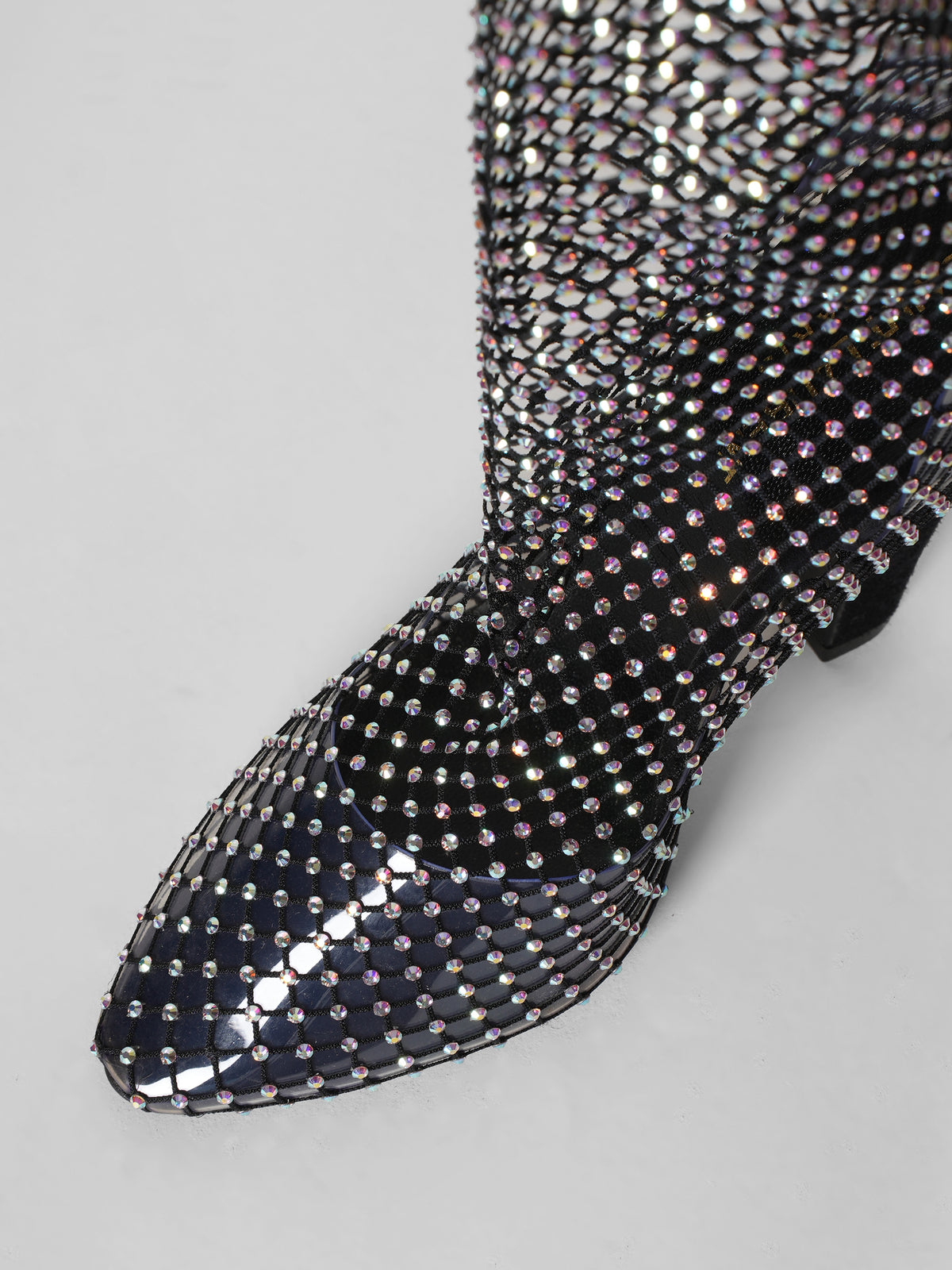 Saint Laurent Thigh High Studded Crystal Boots