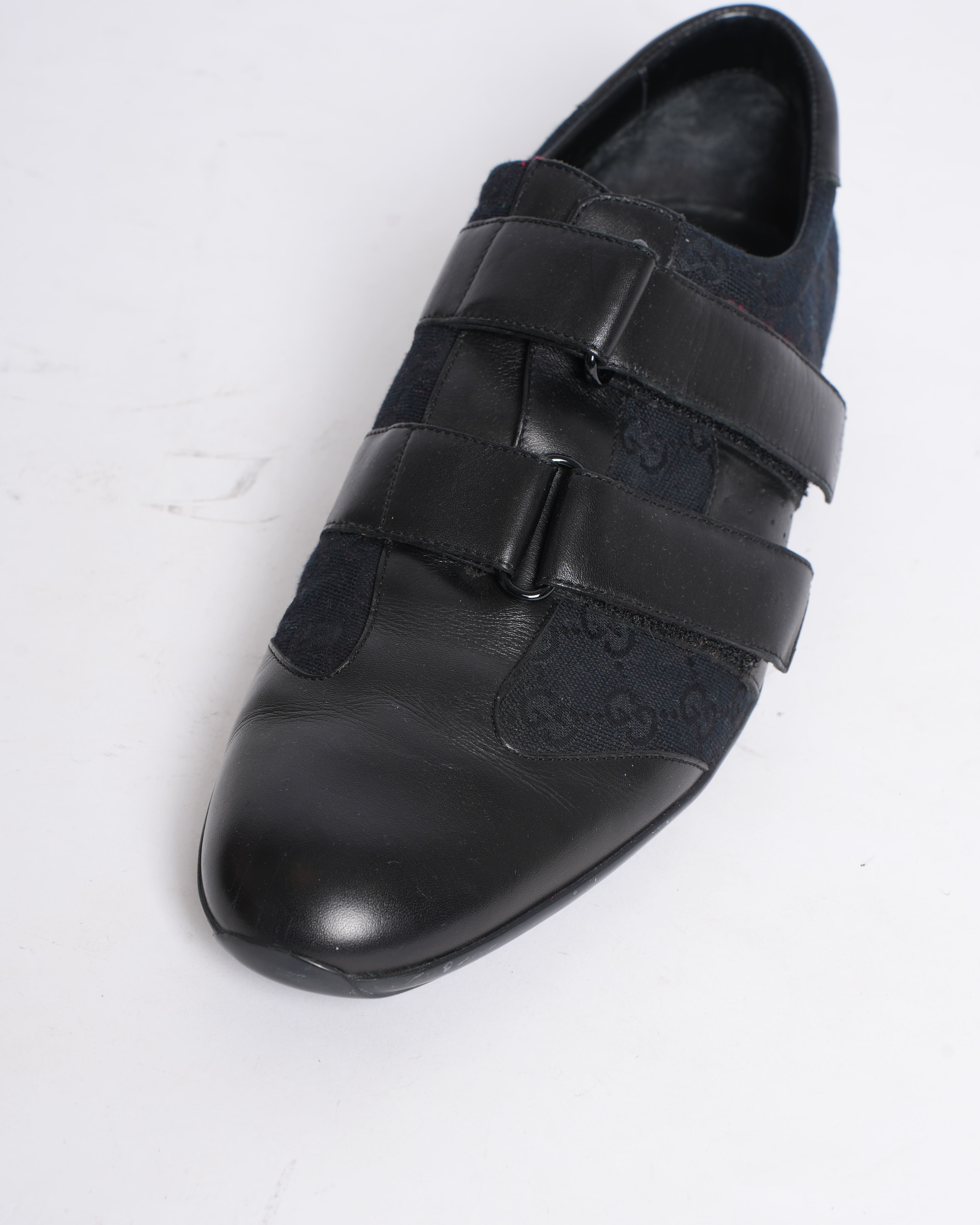 Gucci Guccissima black leather & canvas shoes