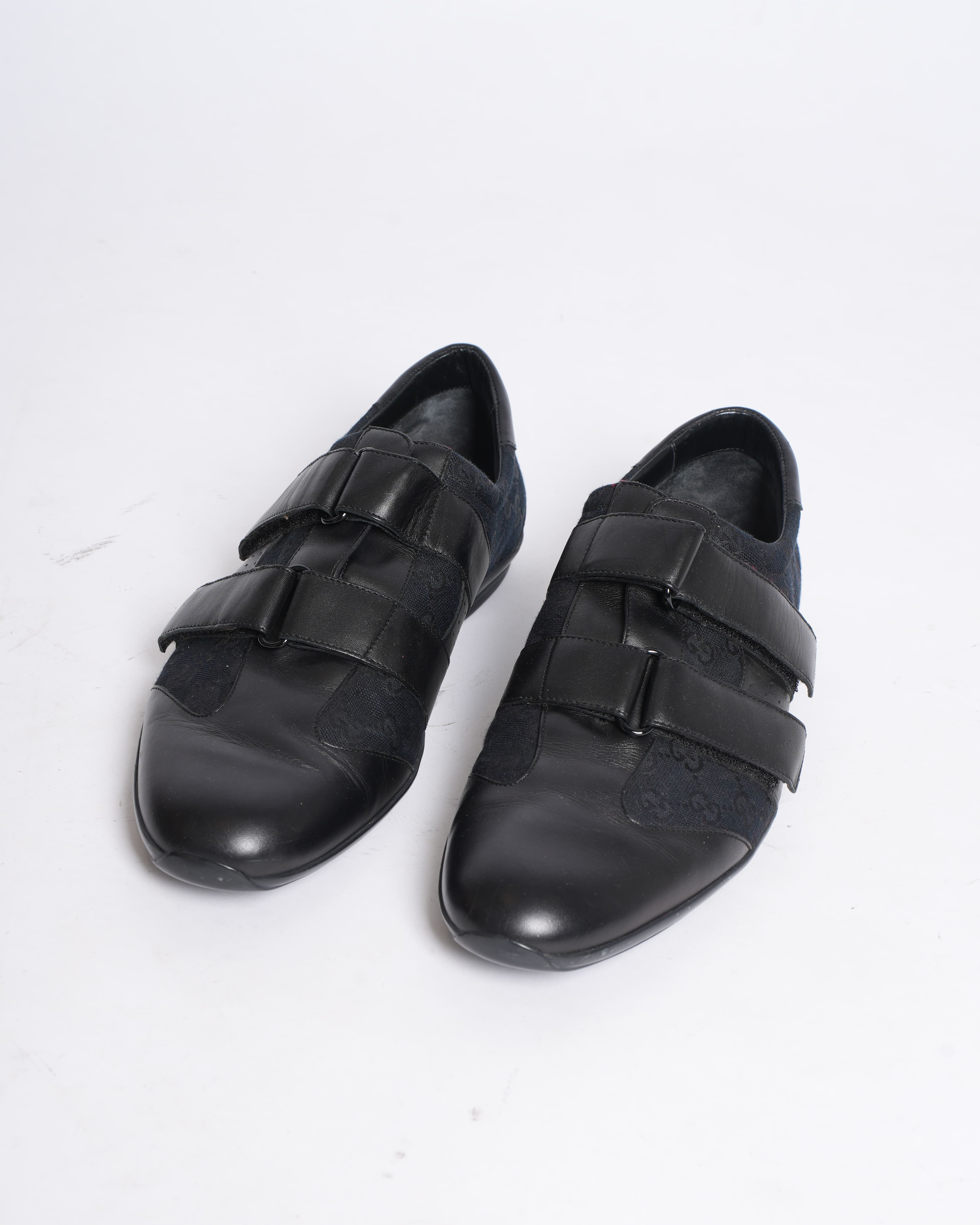 Gucci Guccissima black leather & canvas shoes