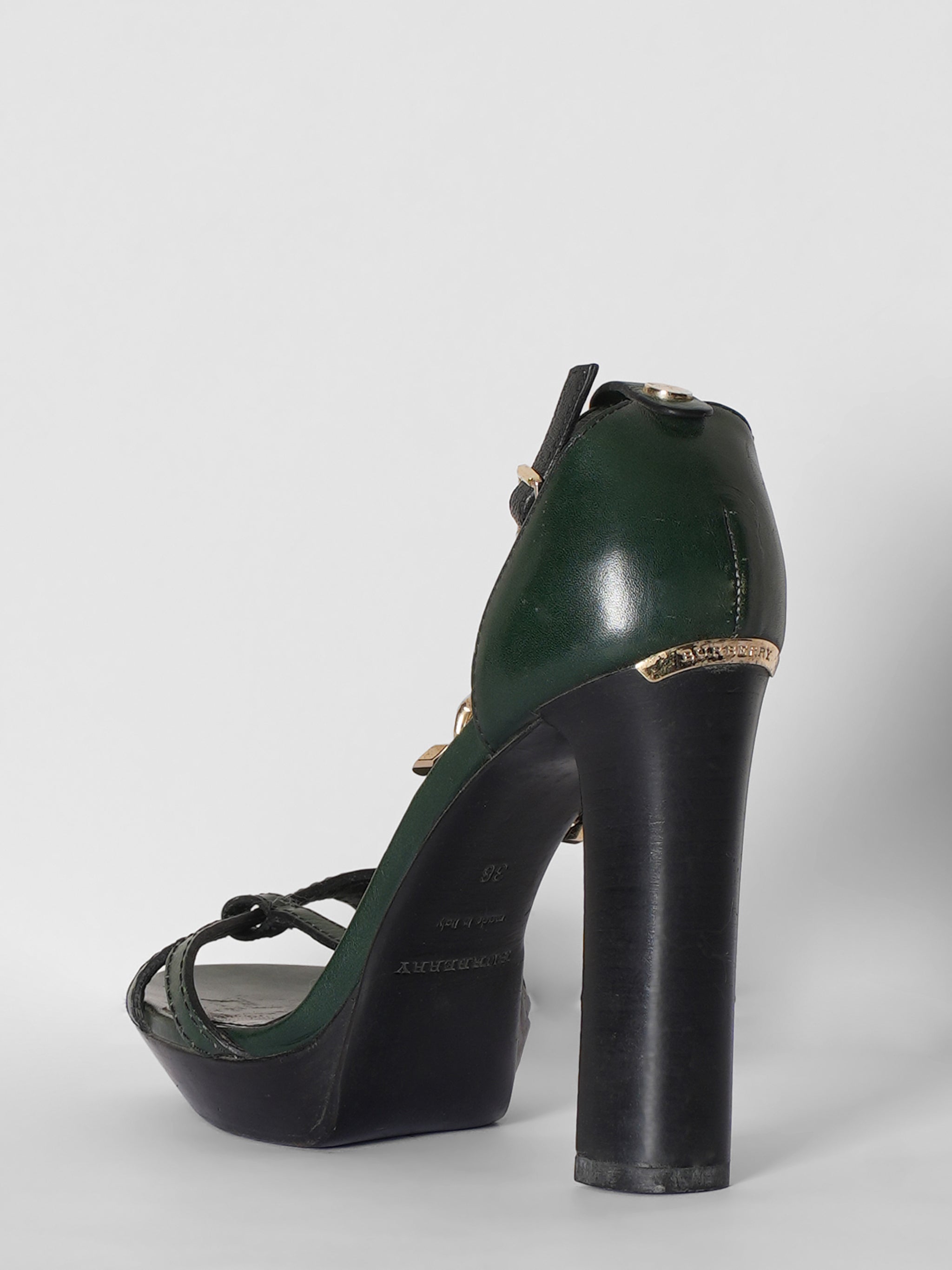 Burberry Green Block Heels